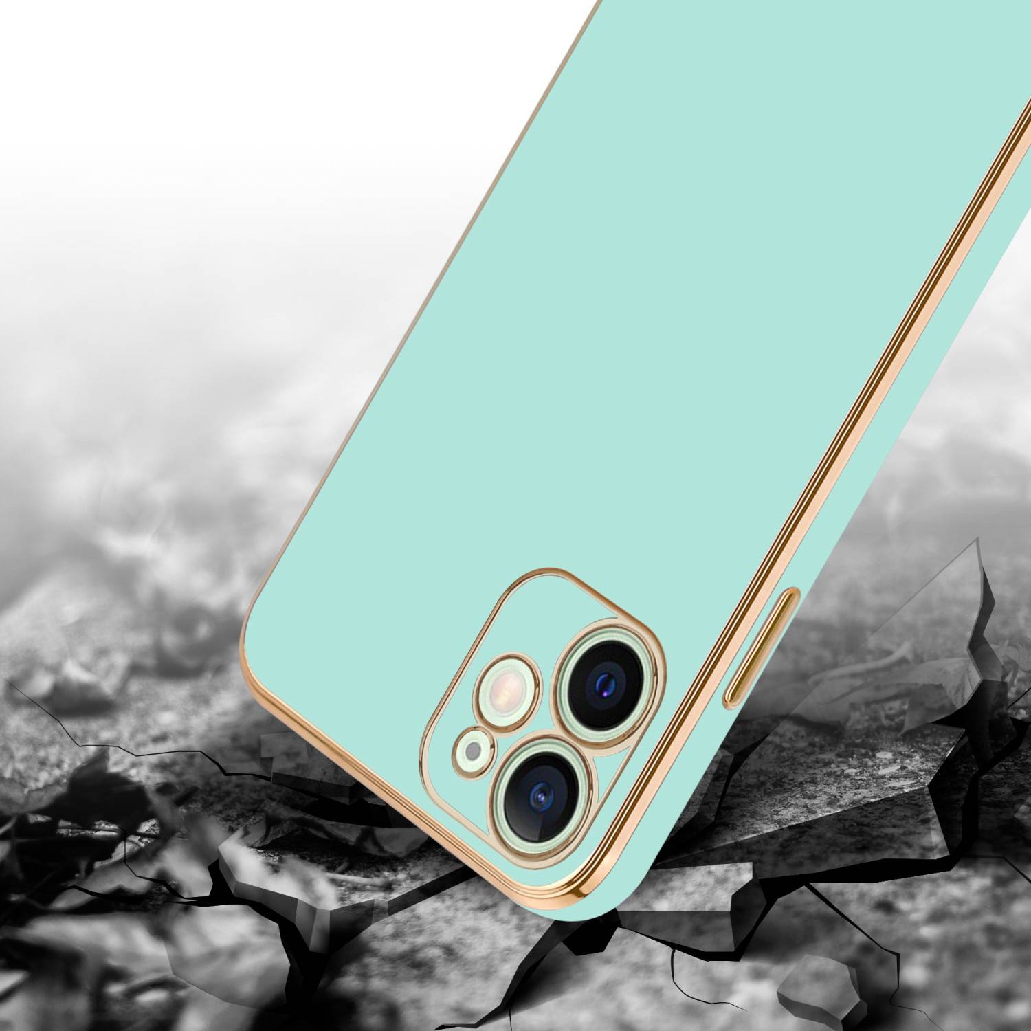 Cadorabo Schutzhülle für Apple iPhone 12 Hülle in Grün Handyhülle TPU Silikon Kameraschutz Etui Case