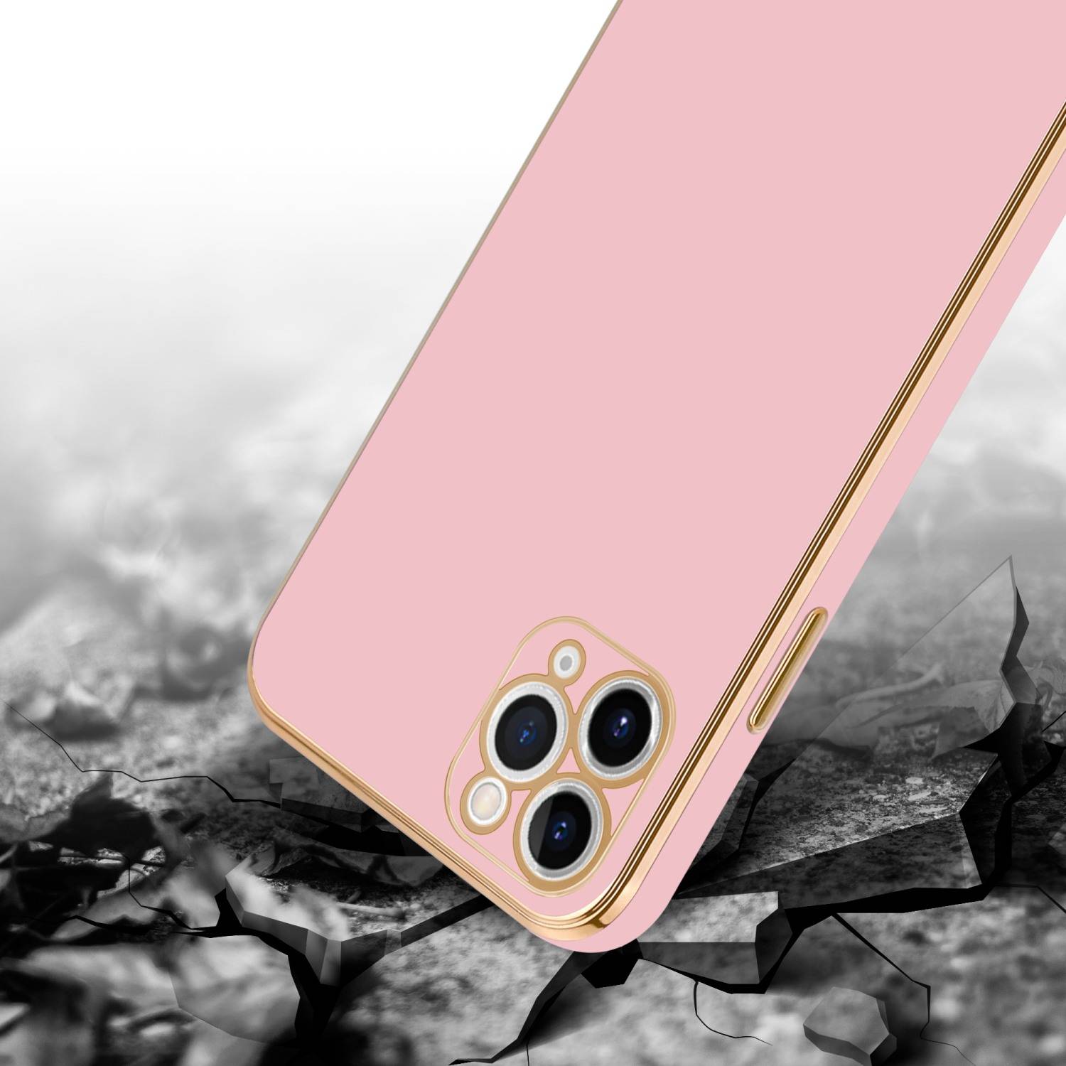 Cadorabo Schutzhülle für Apple iPhone 12 PRO Hülle in Rosa Handyhülle TPU Silikon Kameraschutz Etui Case