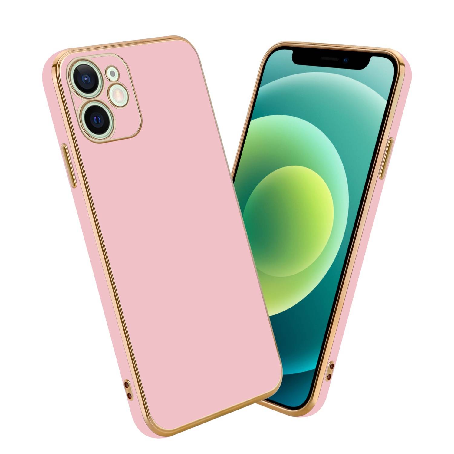 Cadorabo Schutzhülle für Apple iPhone 12 MINI Hülle in Rosa Handyhülle TPU Silikon Kameraschutz Etui Case