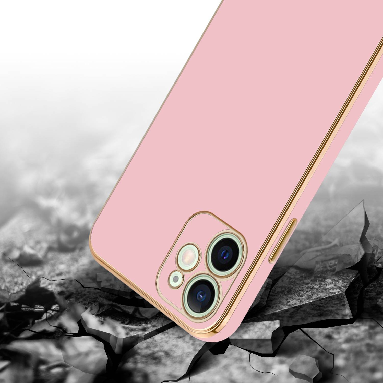Cadorabo Schutzhülle für Apple iPhone 12 MINI Hülle in Rosa Handyhülle TPU Silikon Kameraschutz Etui Case