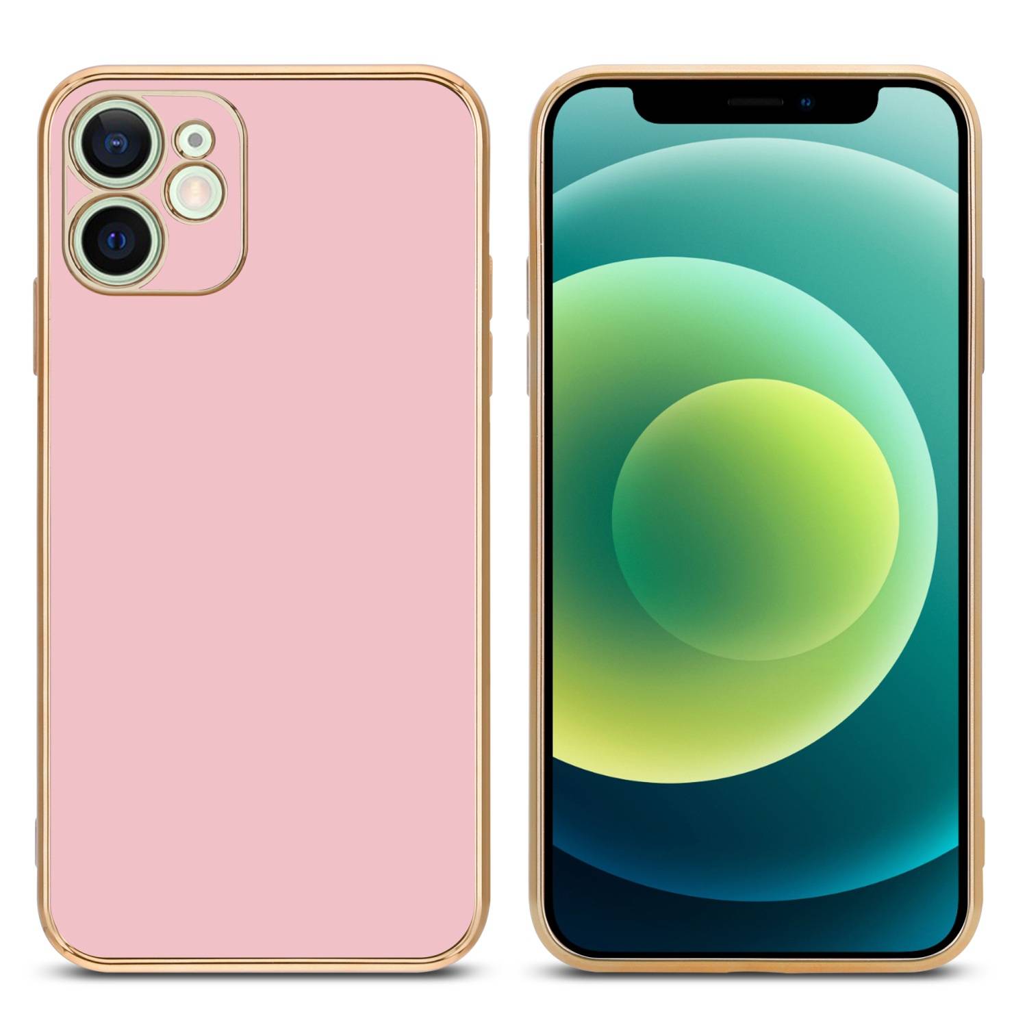 Cadorabo Schutzhülle für Apple iPhone 12 MINI Hülle in Rosa Handyhülle TPU Silikon Kameraschutz Etui Case