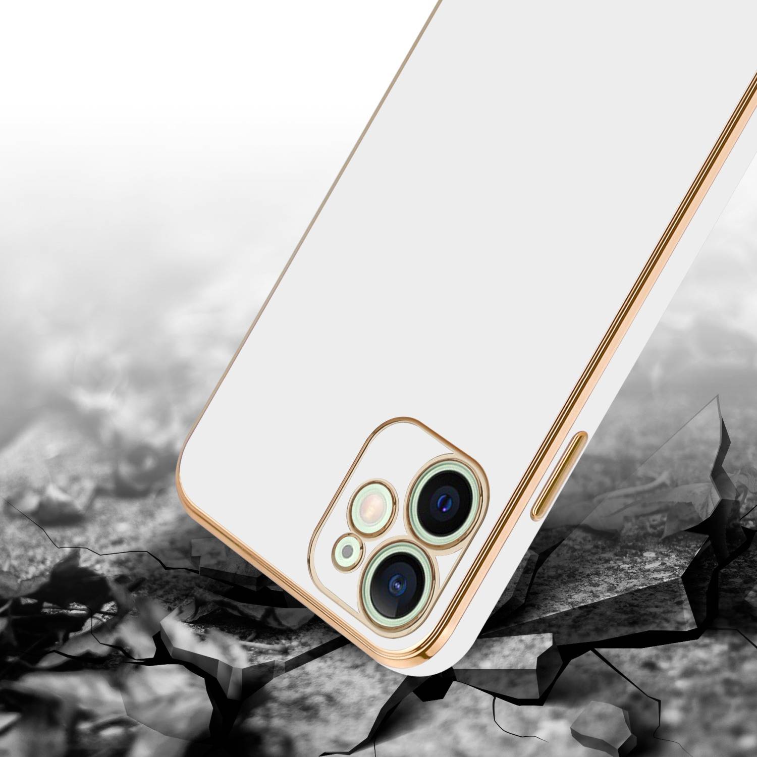Cadorabo Schutzhülle für Apple iPhone 12 MINI Hülle in Weiß Handyhülle TPU Silikon Kameraschutz Etui Case