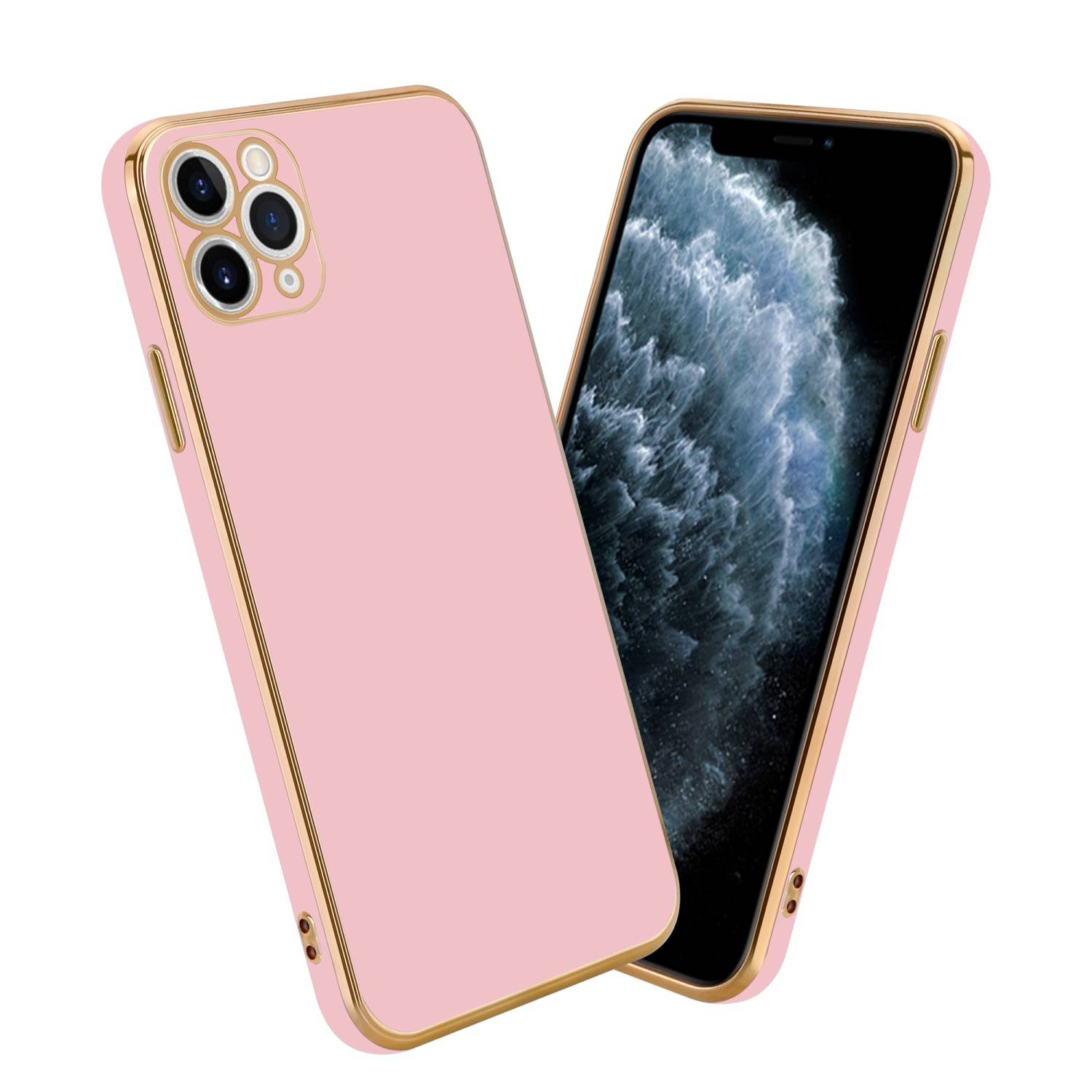 Cadorabo Schutzhülle für Apple iPhone 12 PRO MAX Hülle in Rosa Handyhülle TPU Silikon Kameraschutz Etui Case