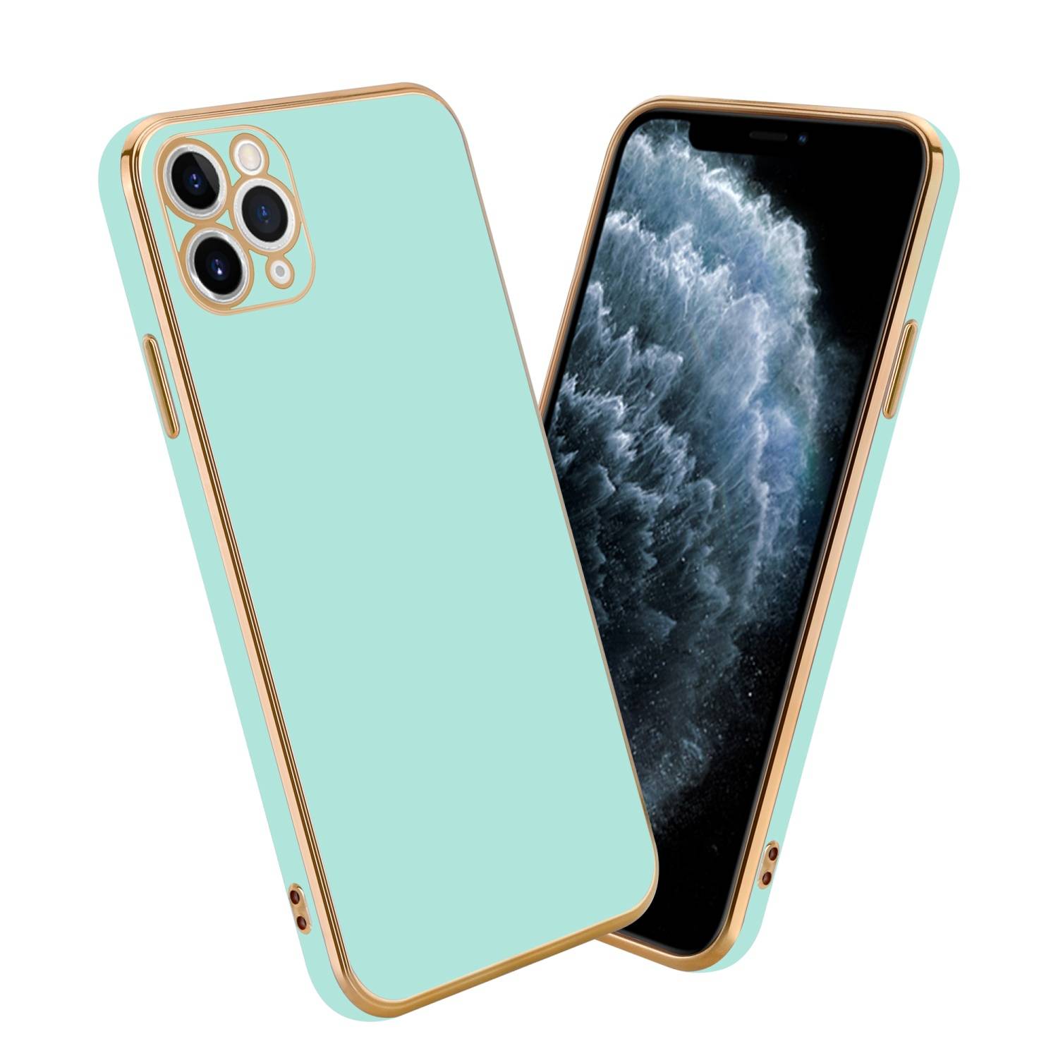 Cadorabo Schutzhülle für Apple iPhone 12 PRO MAX Hülle in Grün Handyhülle TPU Silikon Kameraschutz Etui Case