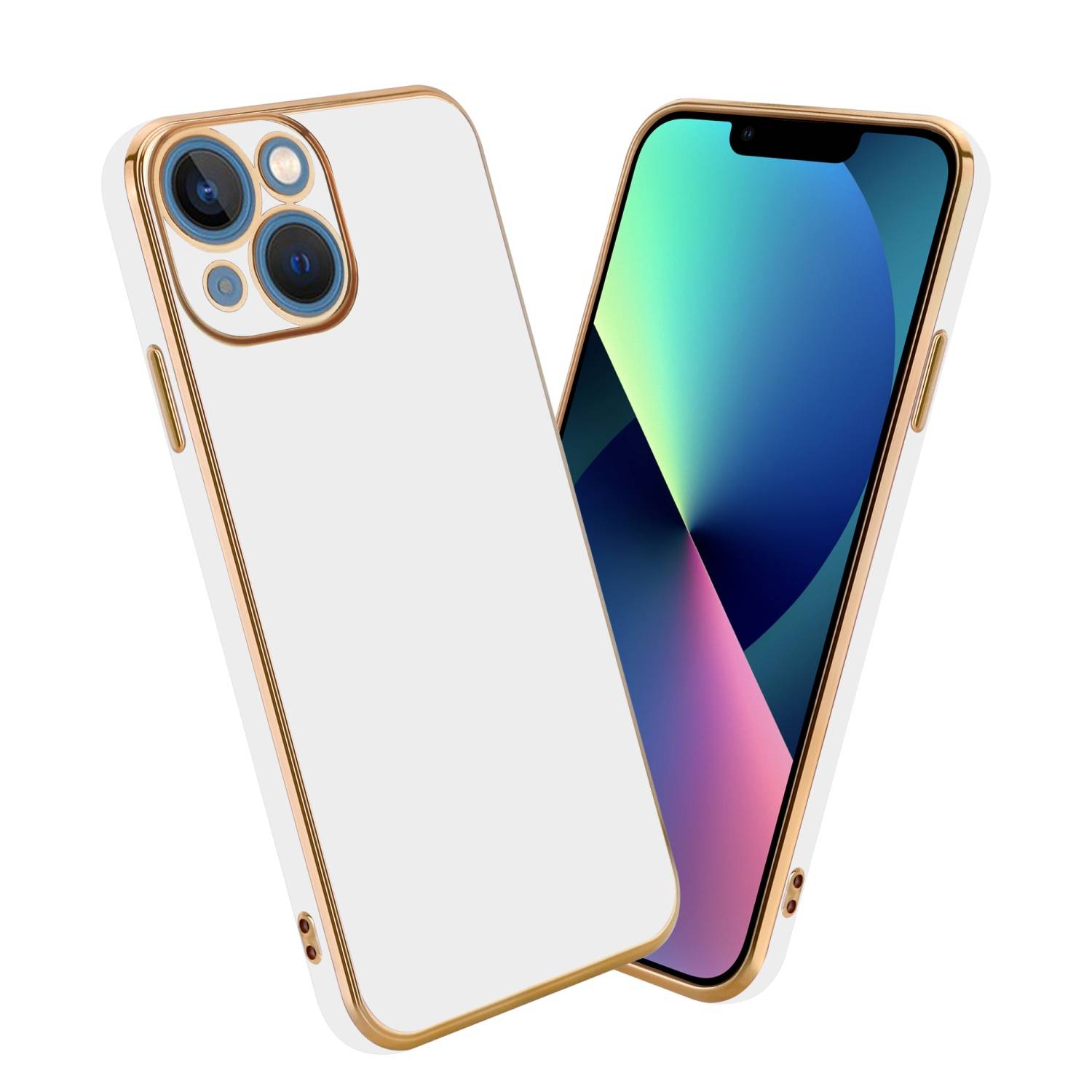 Cadorabo Schutzhülle für Apple iPhone 13 Hülle in Weiß Handyhülle TPU Silikon Kameraschutz Etui Case