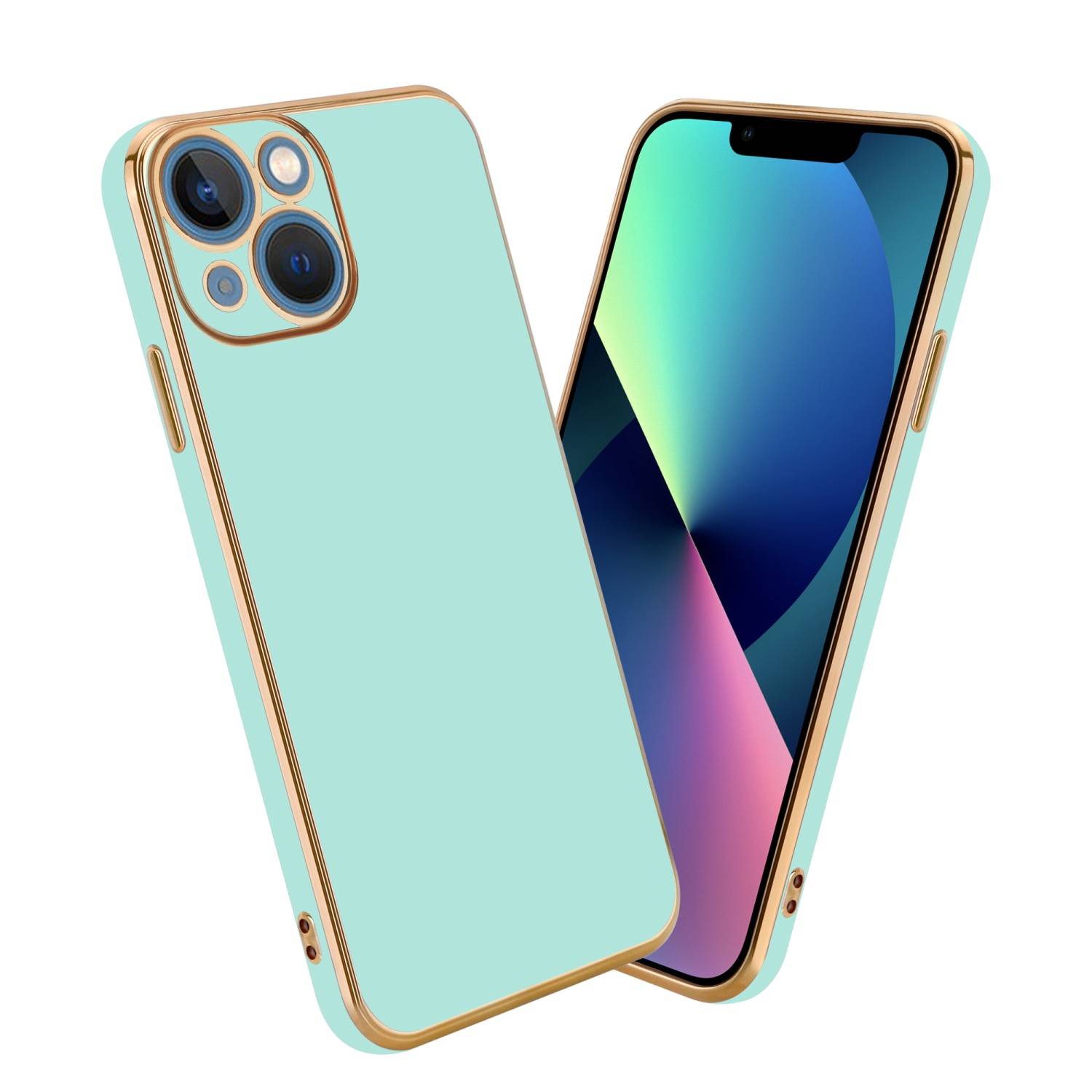 Cadorabo Schutzhülle für Apple iPhone 13 MINI Hülle in Grün Handyhülle TPU Silikon Kameraschutz Etui Case