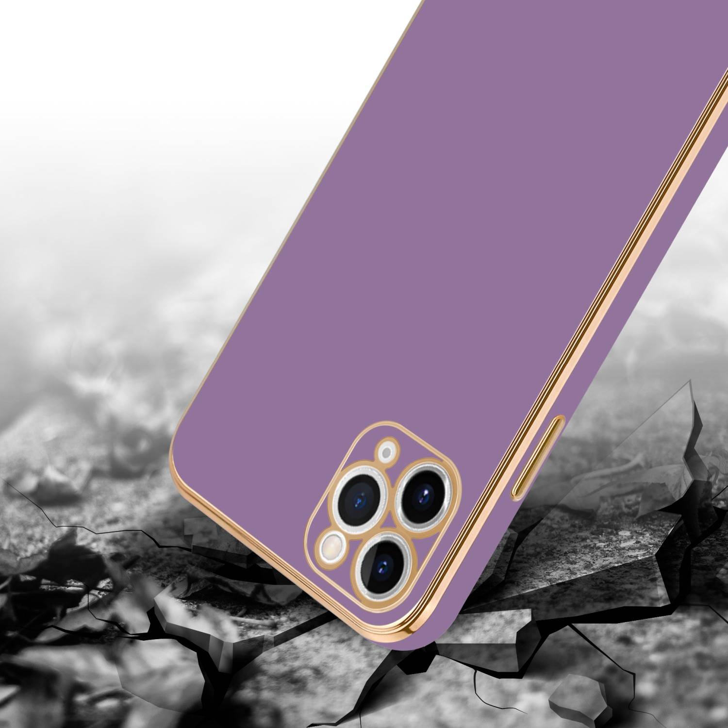 Cadorabo Schutzhülle für Apple iPhone 13 PRO Hülle in Lila Handyhülle TPU Silikon Kameraschutz Etui Case