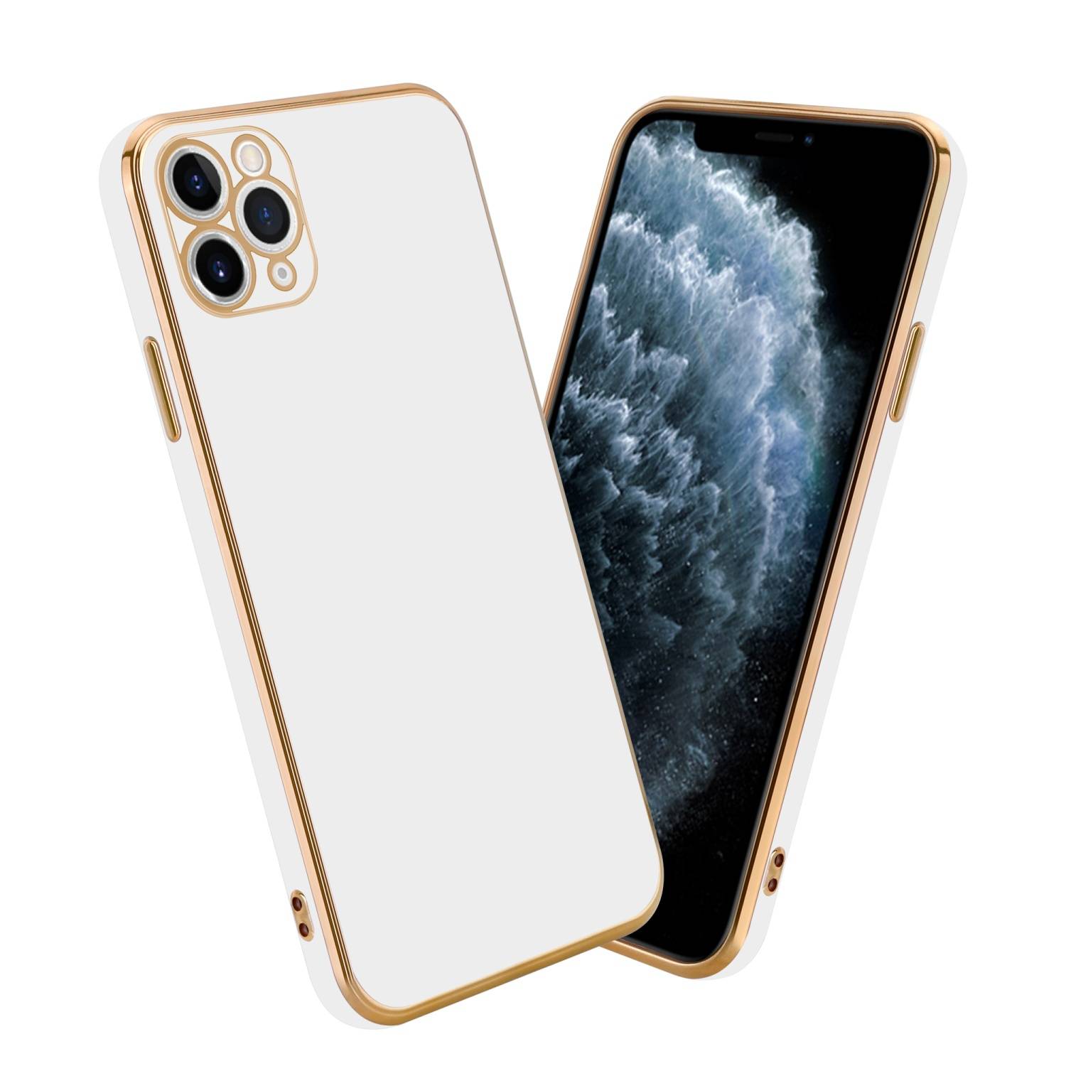 Cadorabo Schutzhülle für Apple iPhone 13 PRO Hülle in Weiß Handyhülle TPU Silikon Kameraschutz Etui Case
