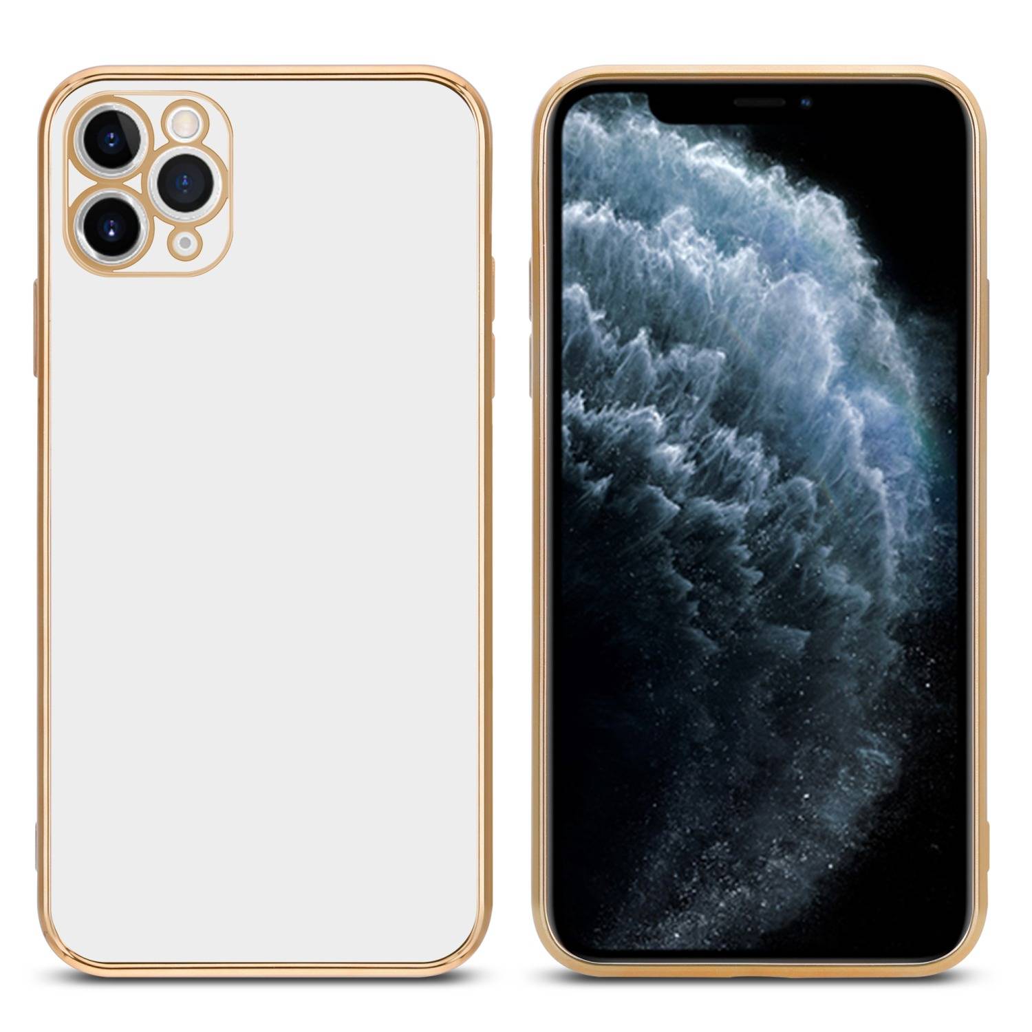 Cadorabo Schutzhülle für Apple iPhone 13 PRO Hülle in Weiß Handyhülle TPU Silikon Kameraschutz Etui Case