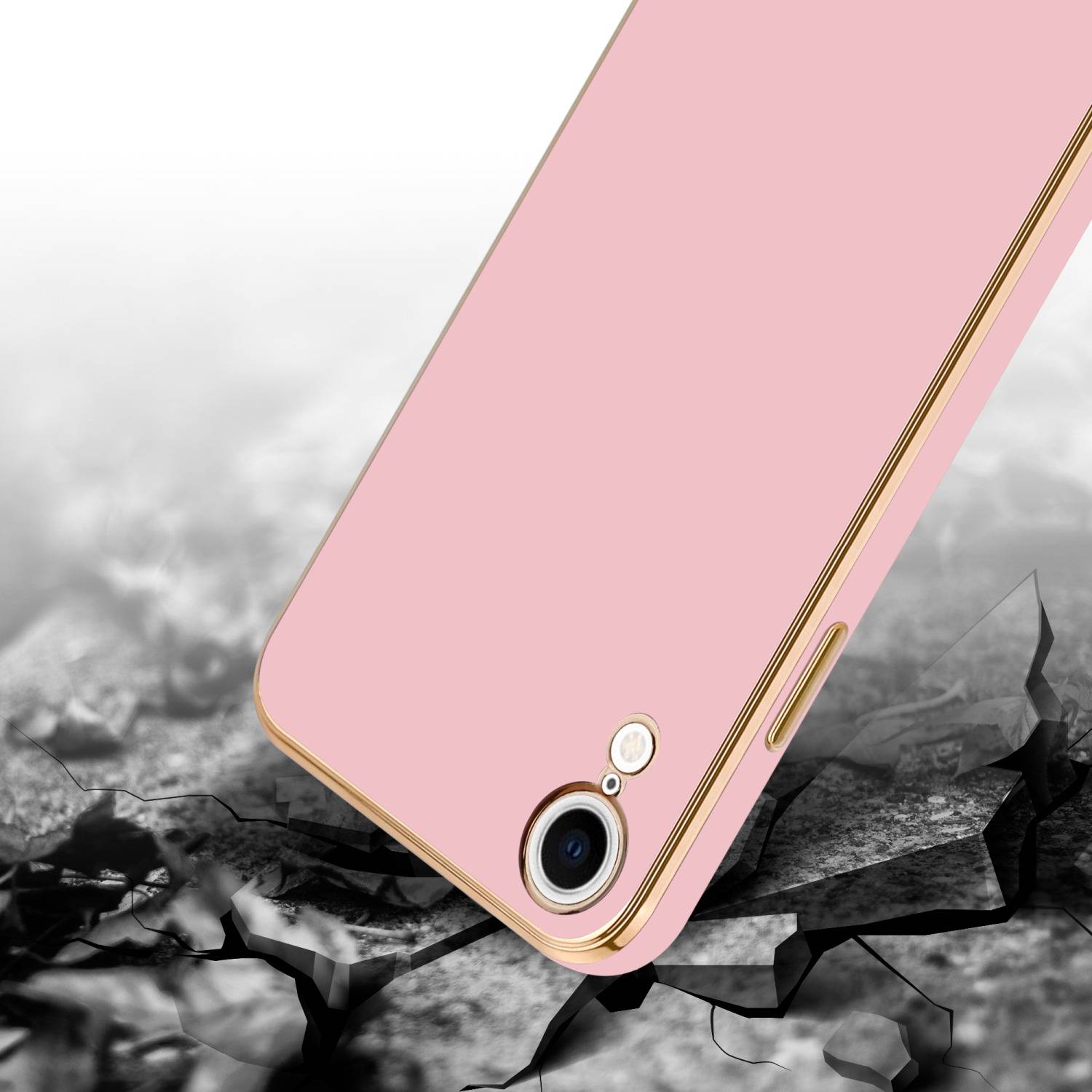 Cadorabo Schutzhülle für Apple iPhone XR Hülle in Rosa Handyhülle TPU Silikon Kameraschutz Etui Case