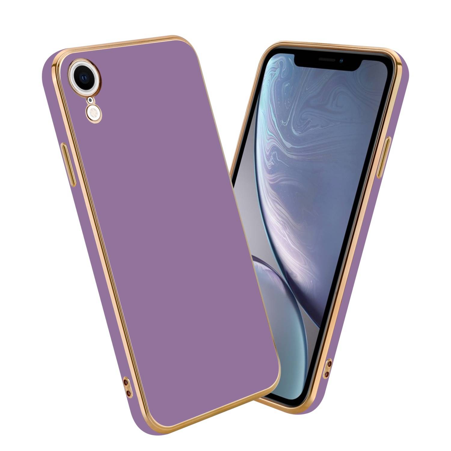 Cadorabo Schutzhülle für Apple iPhone XR Hülle in Lila Handyhülle TPU Silikon Kameraschutz Etui Case