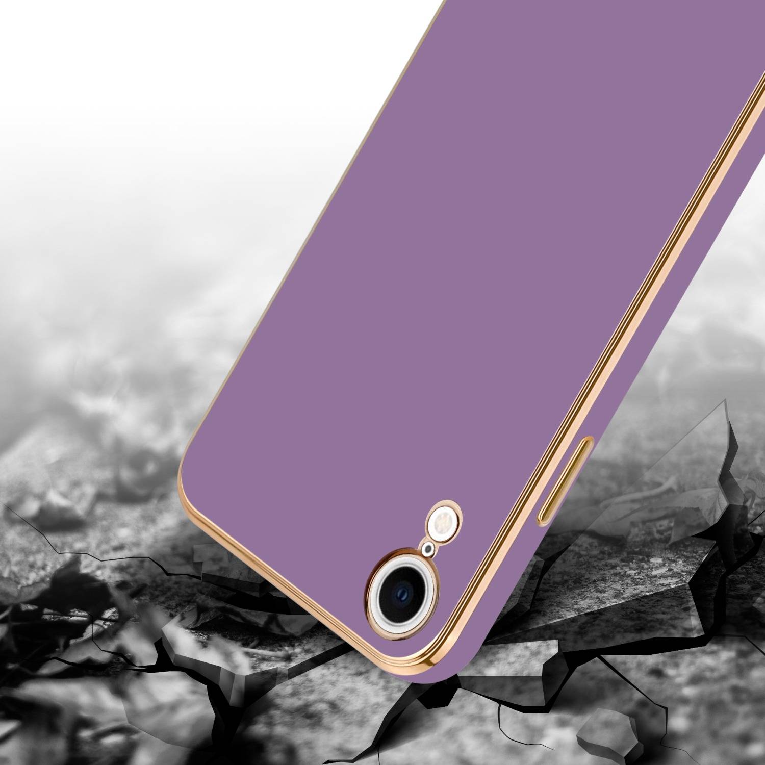 Cadorabo Schutzhülle für Apple iPhone XR Hülle in Lila Handyhülle TPU Silikon Kameraschutz Etui Case