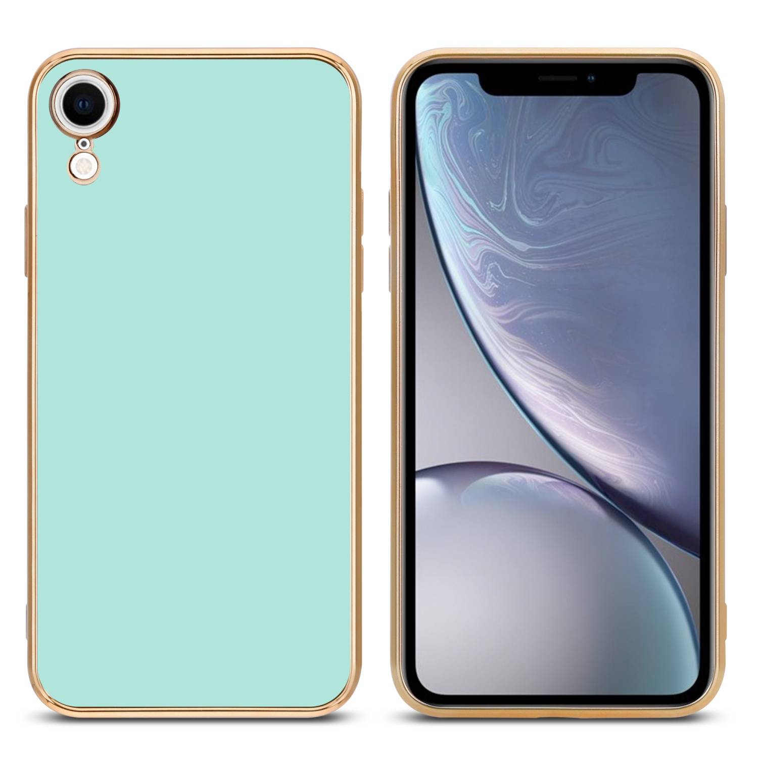 Cadorabo Schutzhülle für Apple iPhone XR Hülle in Grün Handyhülle TPU Silikon Kameraschutz Etui Case