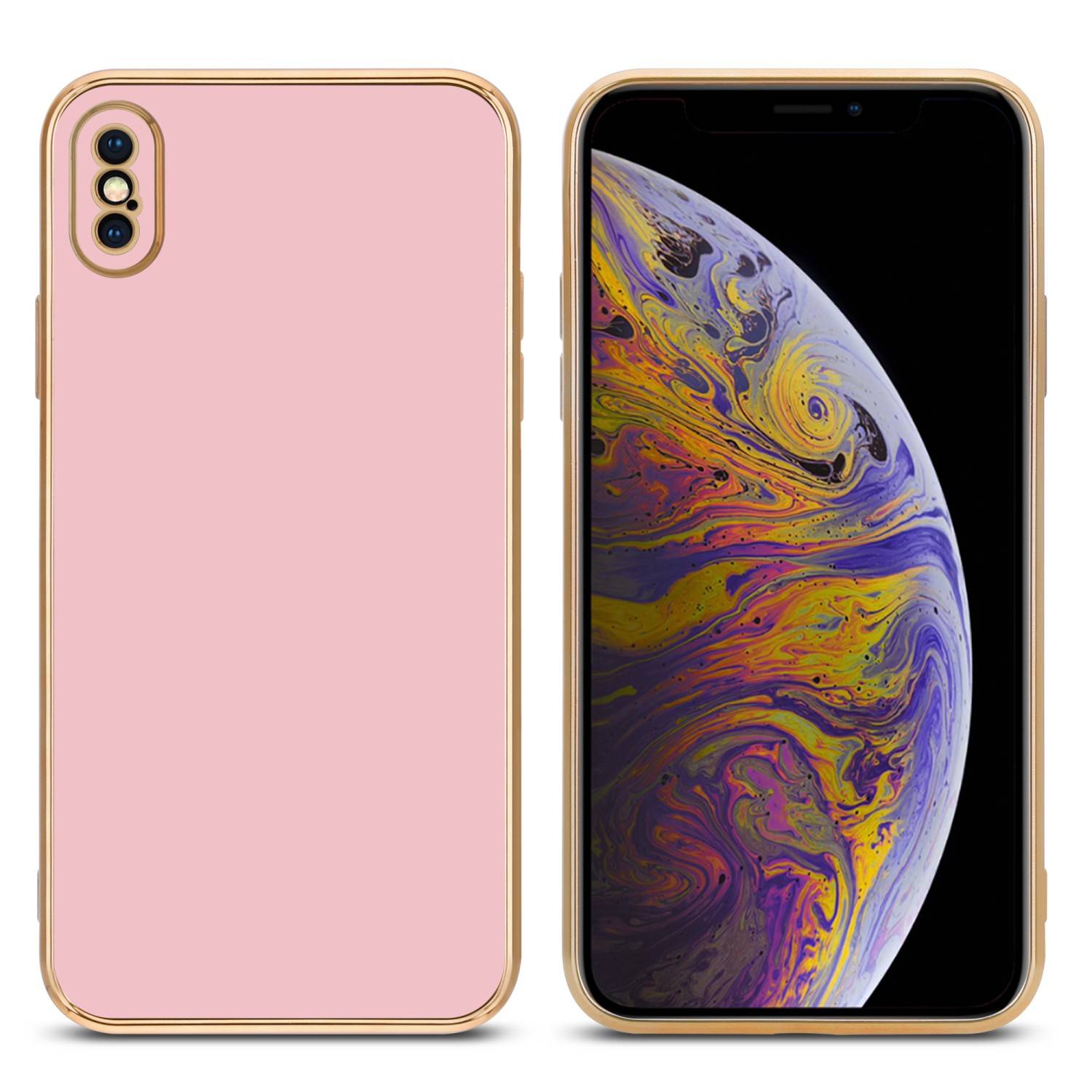 Cadorabo Schutzhülle für Apple iPhone XS MAX Hülle in Rosa Handyhülle TPU Silikon Kameraschutz Etui Case