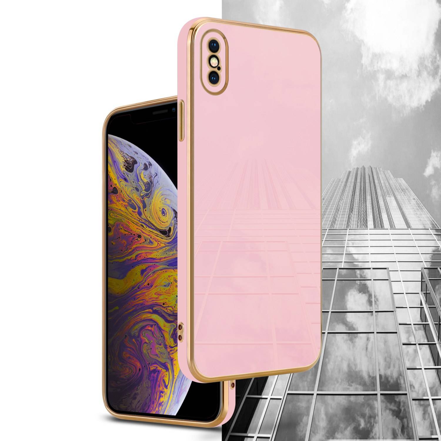 Cadorabo Schutzhülle für Apple iPhone XS MAX Hülle in Rosa Handyhülle TPU Silikon Kameraschutz Etui Case