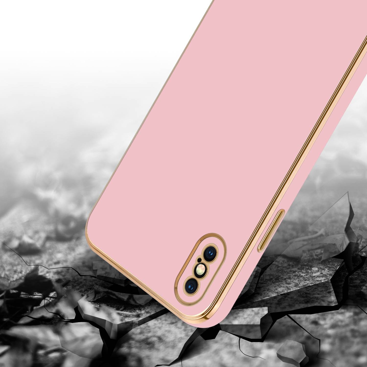 Cadorabo Schutzhülle für Apple iPhone XS MAX Hülle in Rosa Handyhülle TPU Silikon Kameraschutz Etui Case