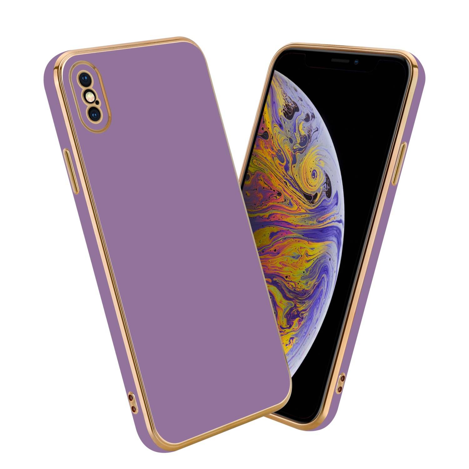 Cadorabo Schutzhülle für Apple iPhone XS MAX Hülle in Lila Handyhülle TPU Silikon Kameraschutz Etui Case