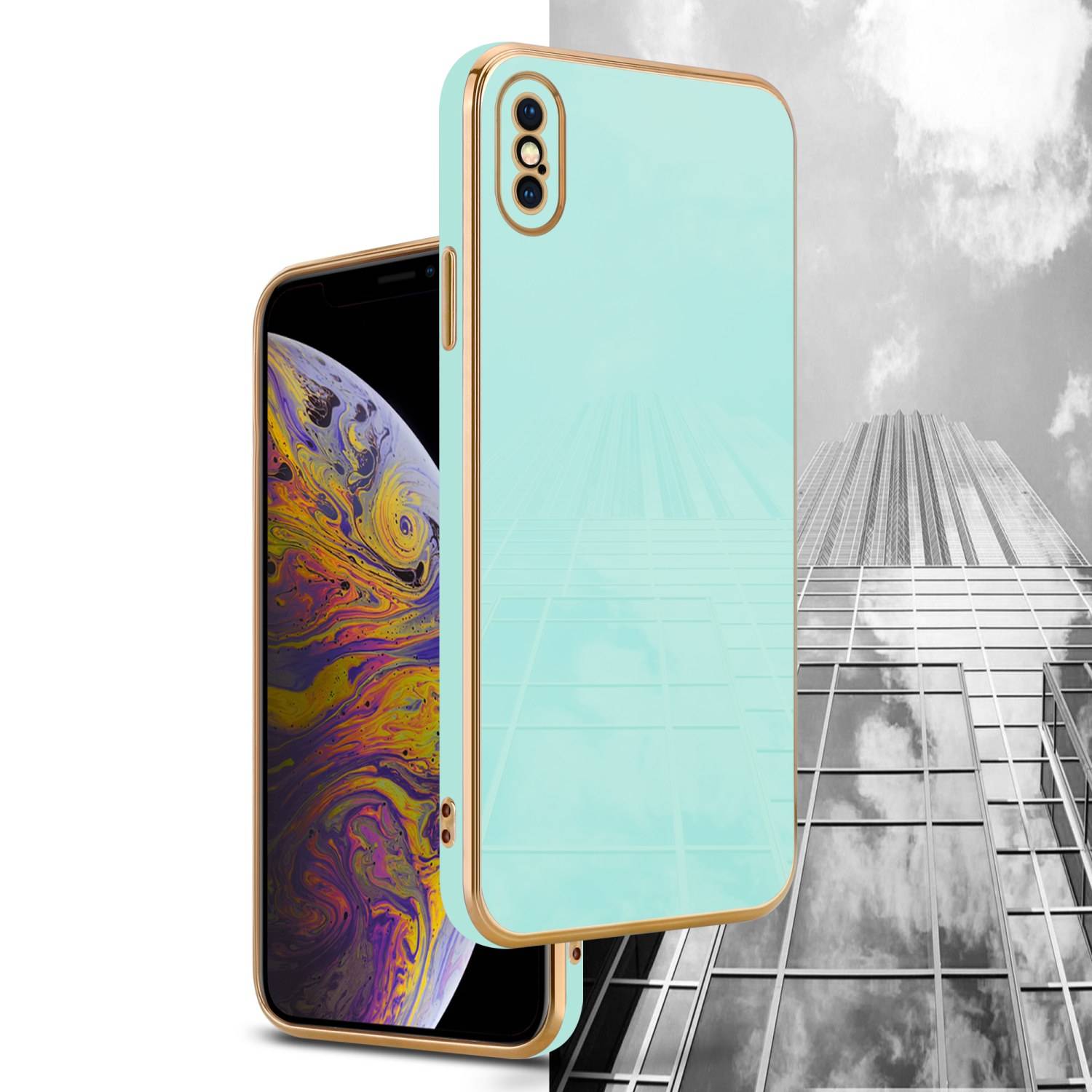 Cadorabo Schutzhülle für Apple iPhone XS MAX Hülle in Grün Handyhülle TPU Silikon Kameraschutz Etui Case