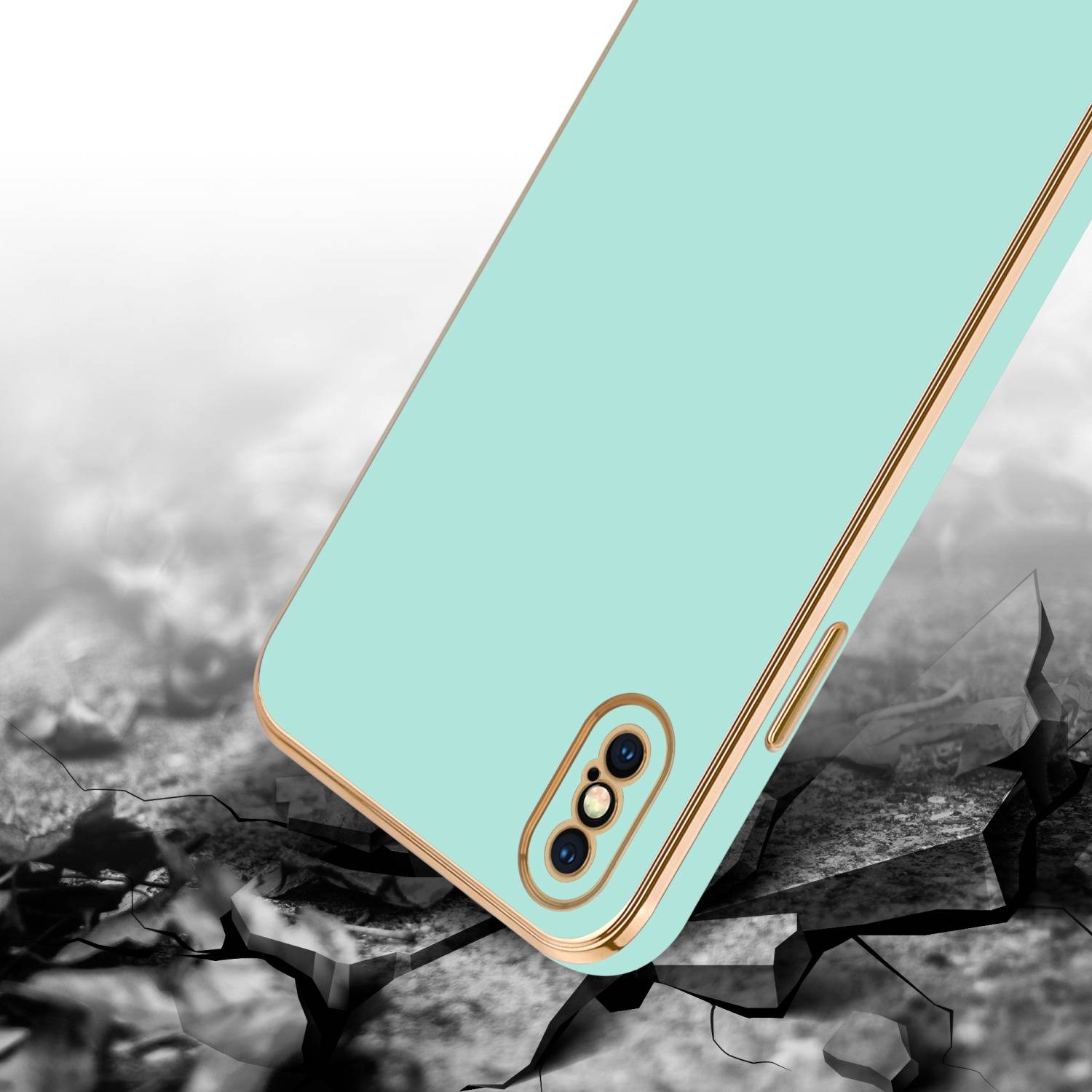 Cadorabo Schutzhülle für Apple iPhone XS MAX Hülle in Grün Handyhülle TPU Silikon Kameraschutz Etui Case