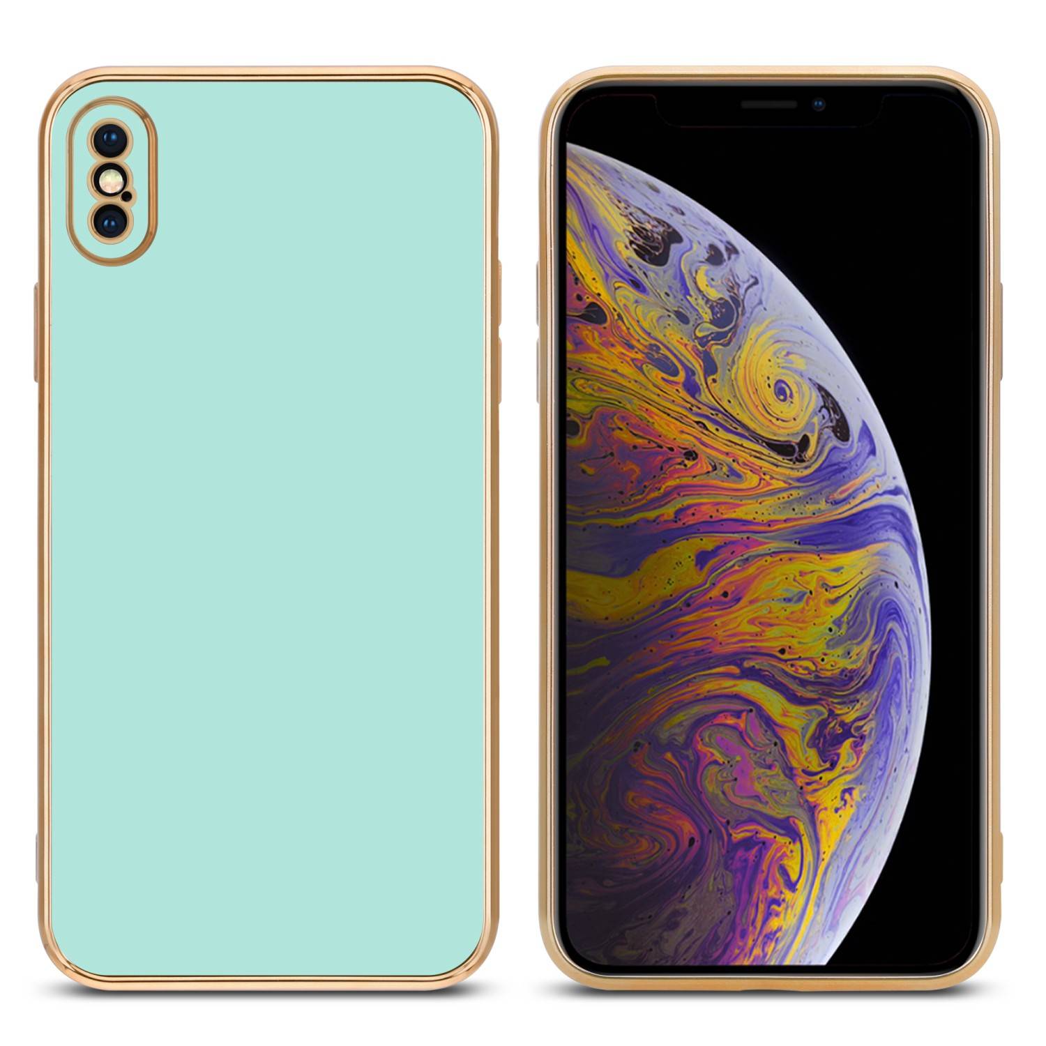 Cadorabo Schutzhülle für Apple iPhone XS MAX Hülle in Grün Handyhülle TPU Silikon Kameraschutz Etui Case