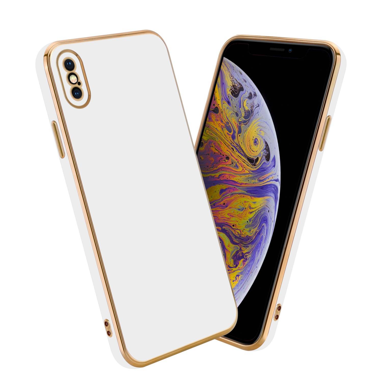 Cadorabo Schutzhülle für Apple iPhone XS MAX Hülle in Weiß Handyhülle TPU Silikon Kameraschutz Etui Case