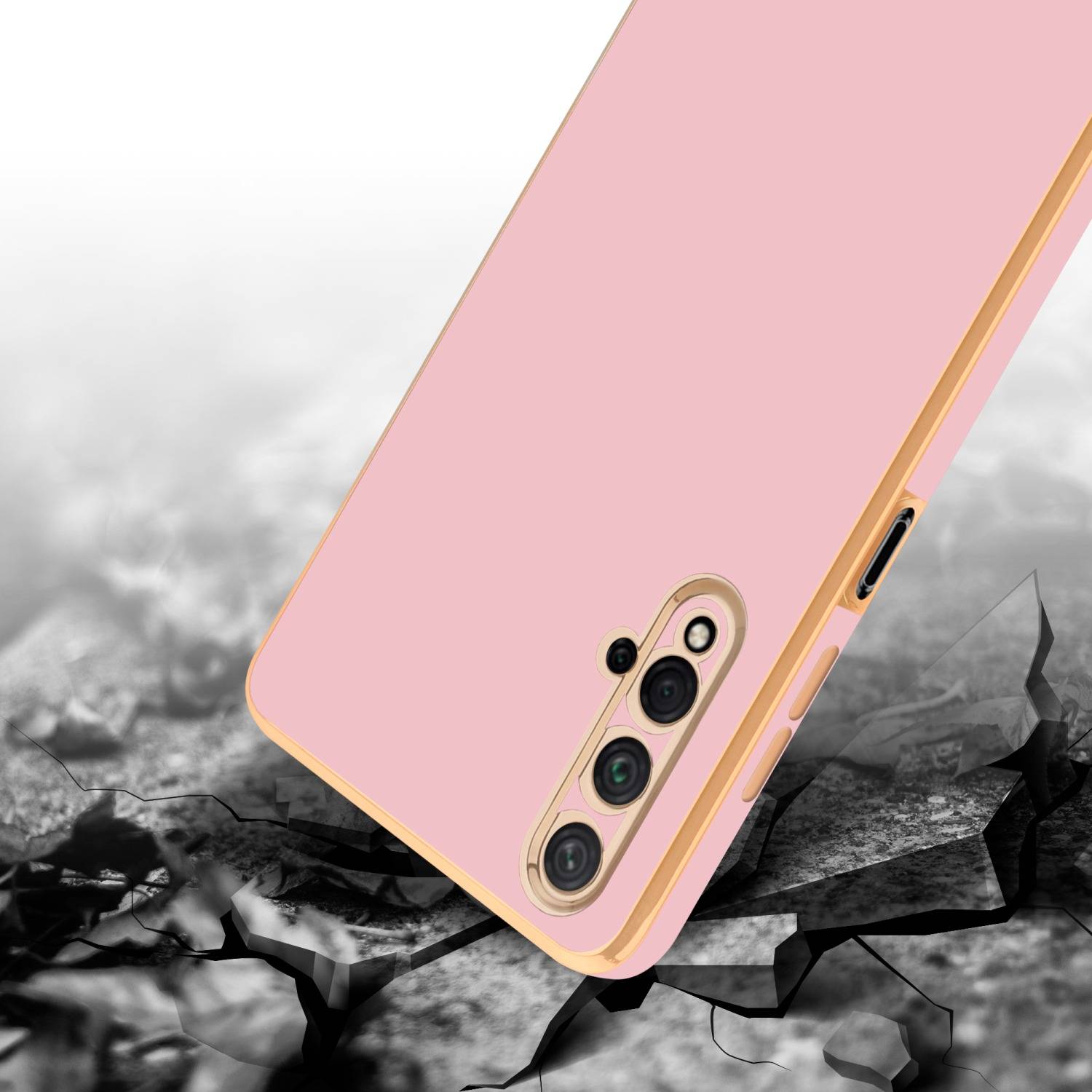 Cadorabo Schutzhülle für Honor 20 / 20S / Huawei NOVA 5T Hülle in Rosa Handyhülle TPU Silikon Kameraschutz Etui Case