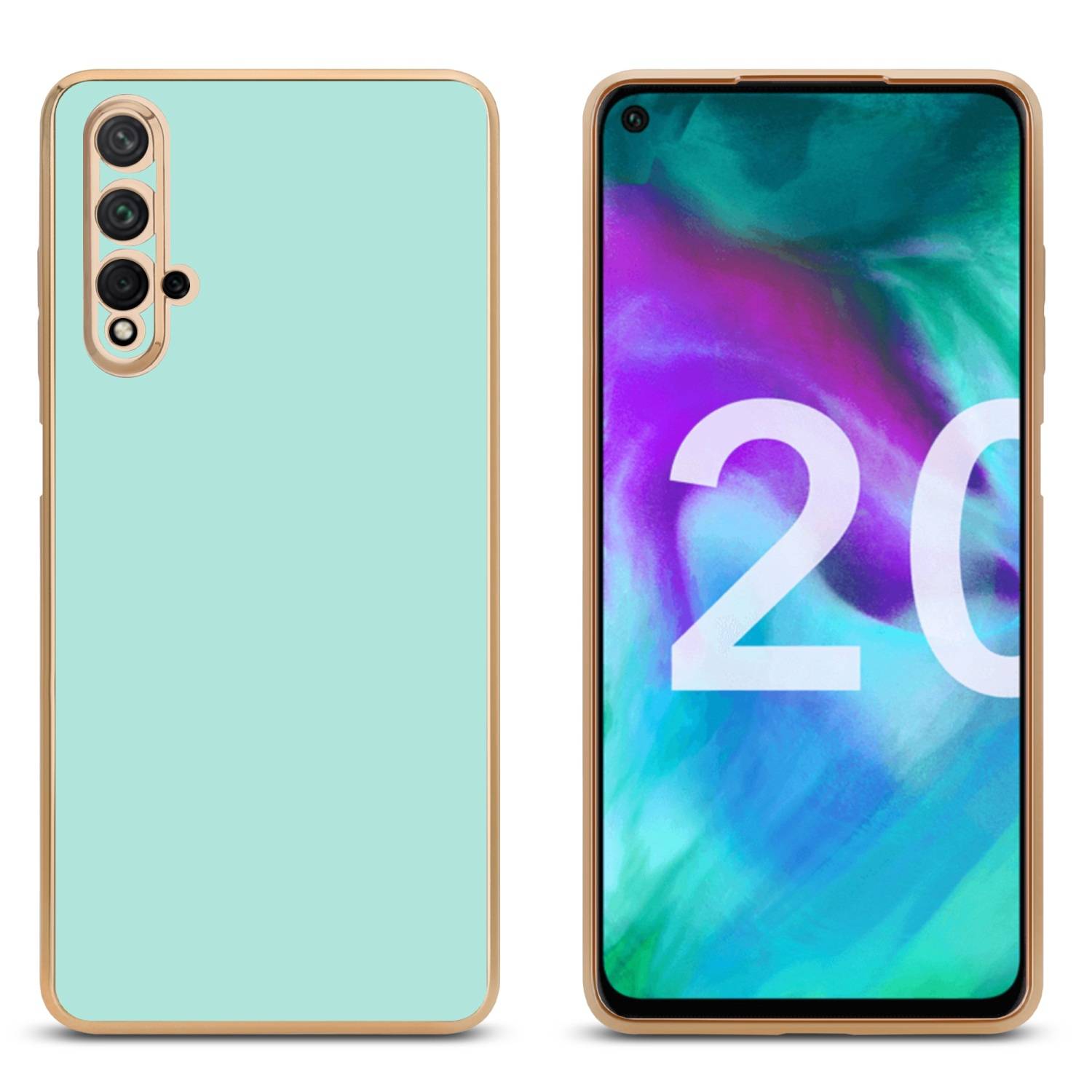 Cadorabo Schutzhülle für Honor 20 / 20S / Huawei NOVA 5T Hülle in Grün Handyhülle TPU Silikon Kameraschutz Etui Case