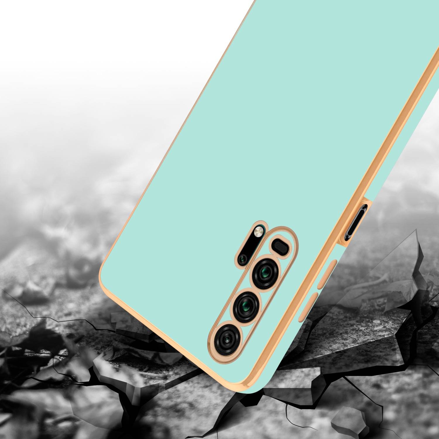 Cadorabo Schutzhülle für Honor 20 PRO Hülle in Grün Handyhülle TPU Silikon Kameraschutz Etui Case