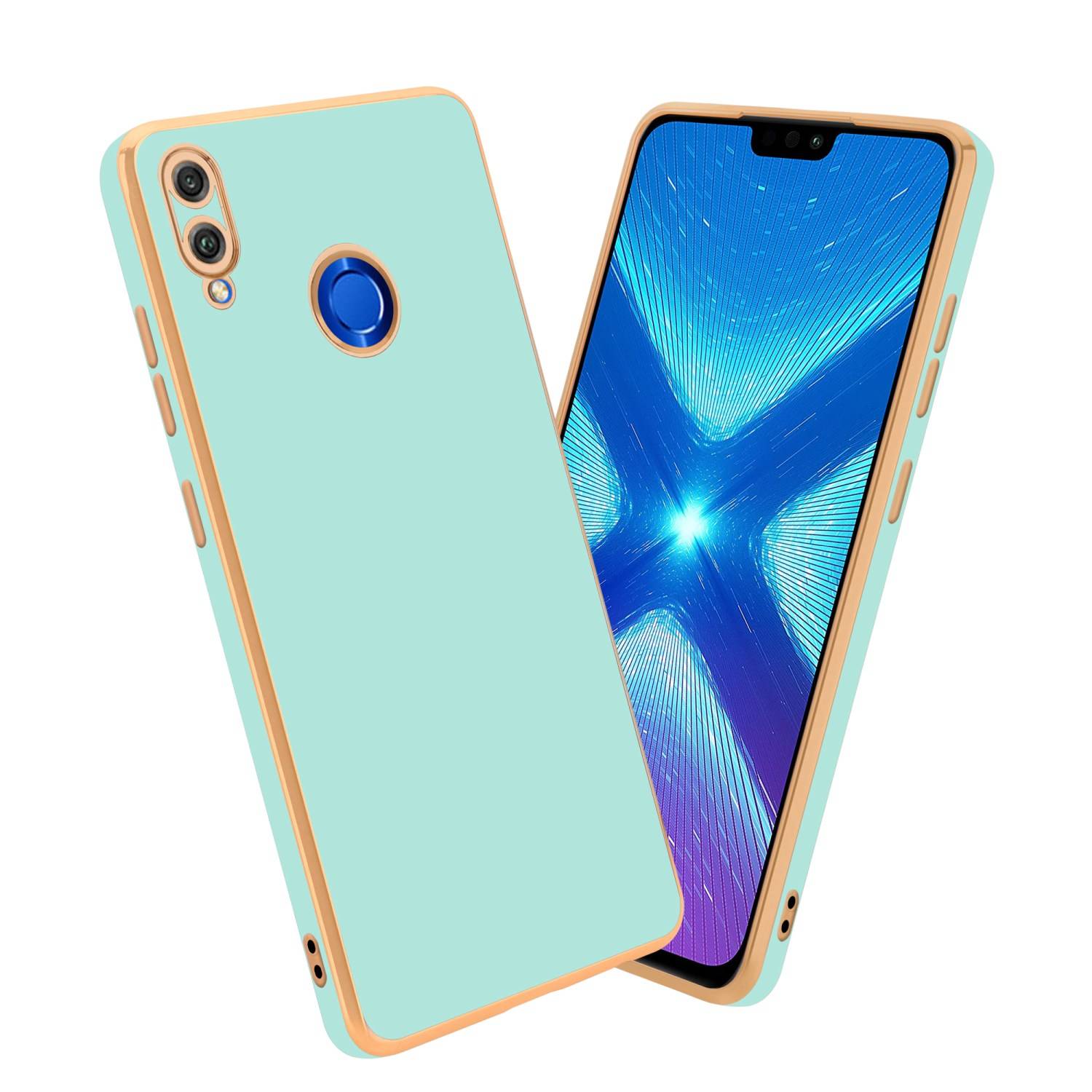 Cadorabo Schutzhülle für Honor 8X Hülle in Grün Handyhülle TPU Silikon Kameraschutz Etui Case