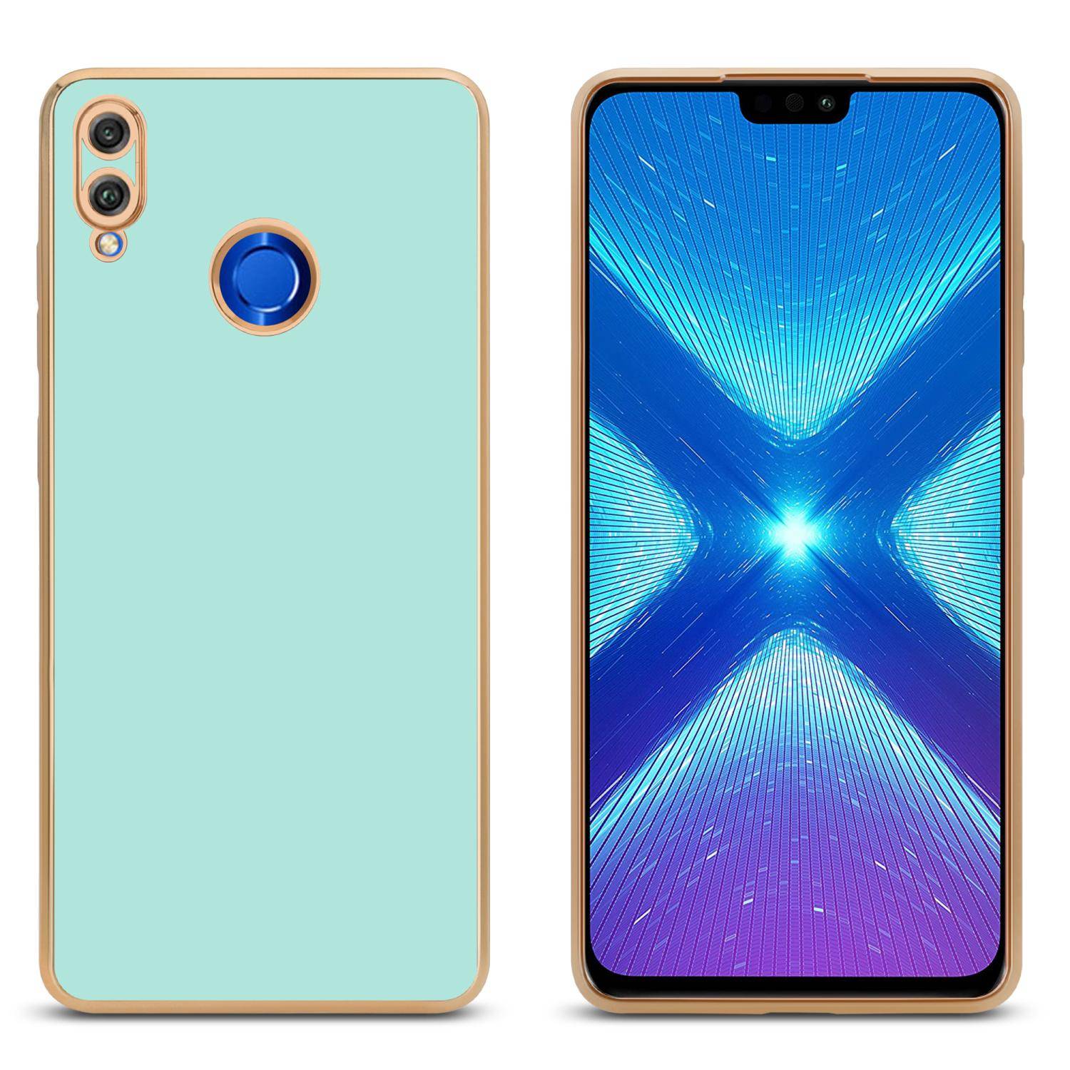 Cadorabo Schutzhülle für Honor 8X Hülle in Grün Handyhülle TPU Silikon Kameraschutz Etui Case