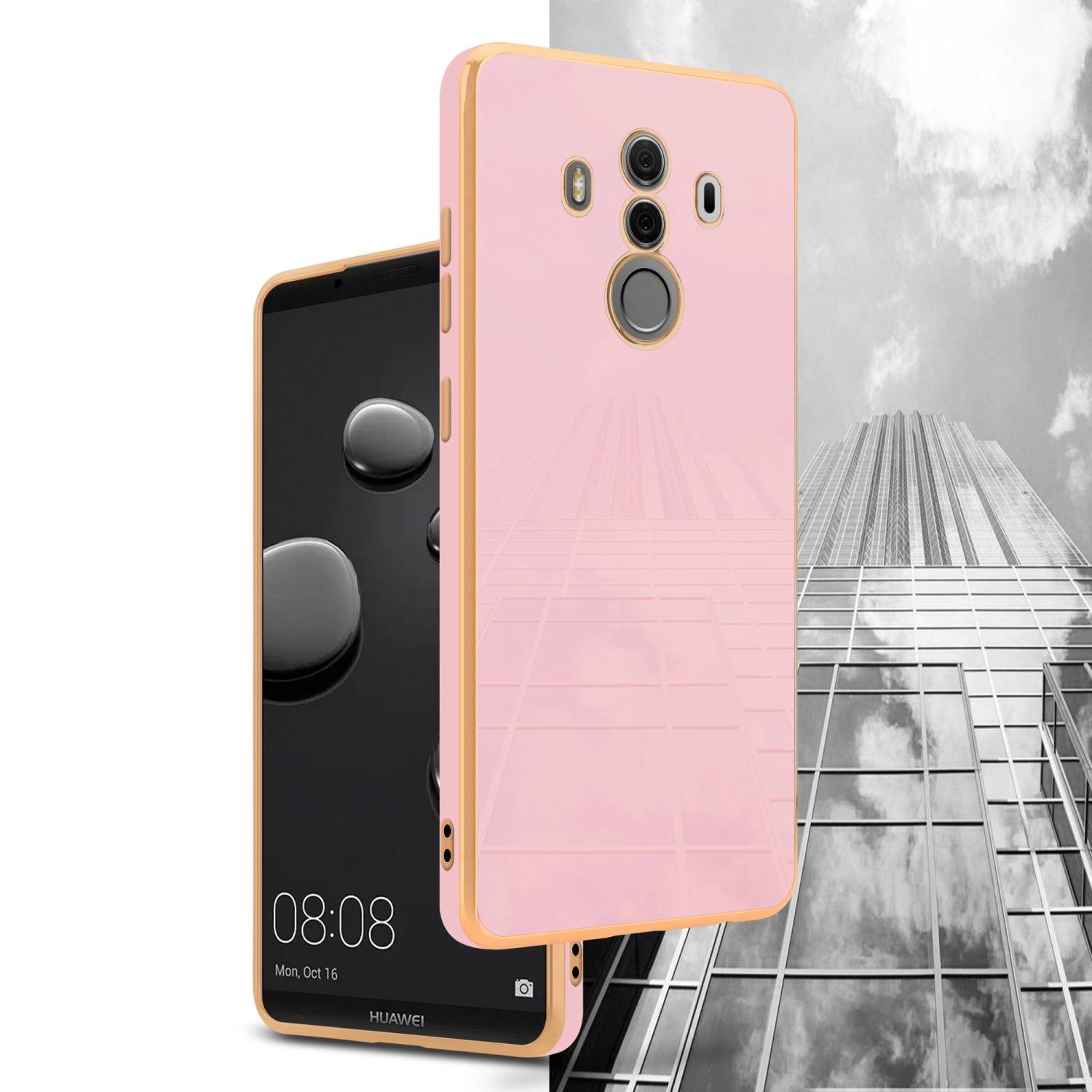 Cadorabo Schutzhülle für Huawei MATE 10 PRO Hülle in Rosa Handyhülle TPU Silikon Kameraschutz Etui Case