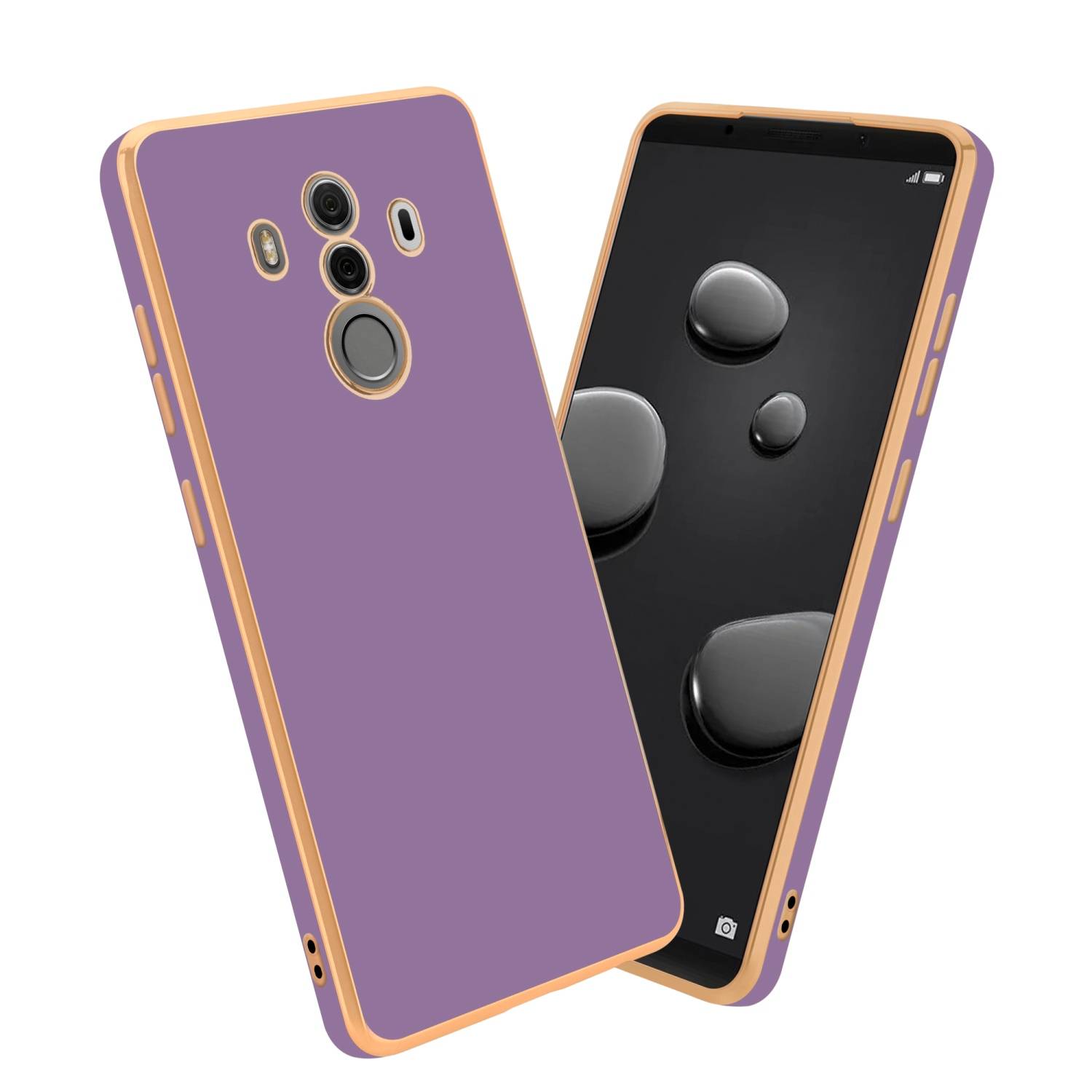 Cadorabo Schutzhülle für Huawei MATE 10 PRO Hülle in Lila Handyhülle TPU Silikon Kameraschutz Etui Case