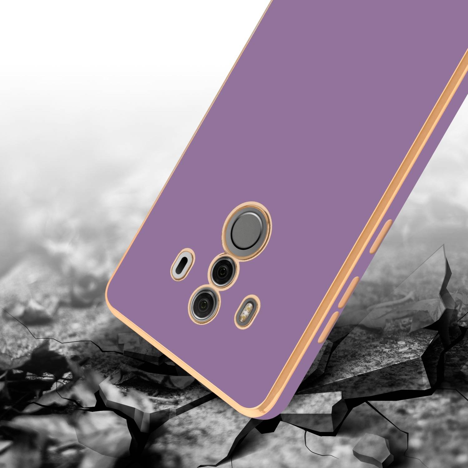 Cadorabo Schutzhülle für Huawei MATE 10 PRO Hülle in Lila Handyhülle TPU Silikon Kameraschutz Etui Case