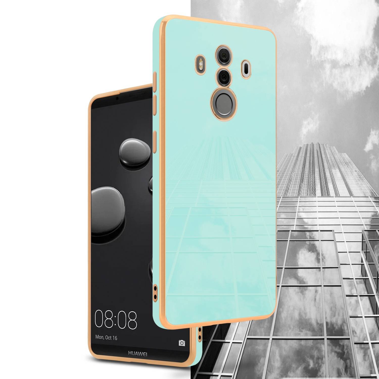 Cadorabo Schutzhülle für Huawei MATE 10 PRO Hülle in Grün Handyhülle TPU Silikon Kameraschutz Etui Case