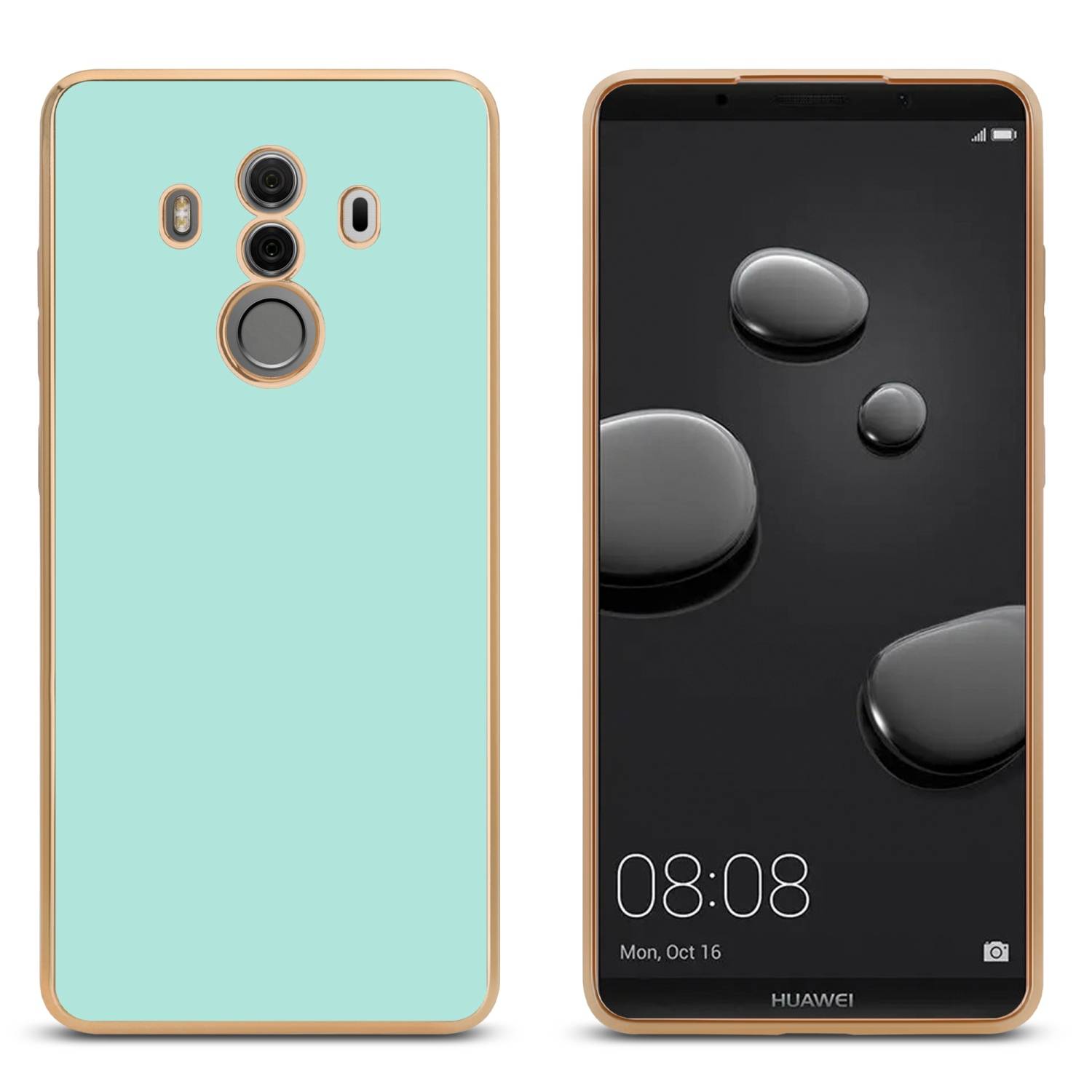 Cadorabo Schutzhülle für Huawei MATE 10 PRO Hülle in Grün Handyhülle TPU Silikon Kameraschutz Etui Case