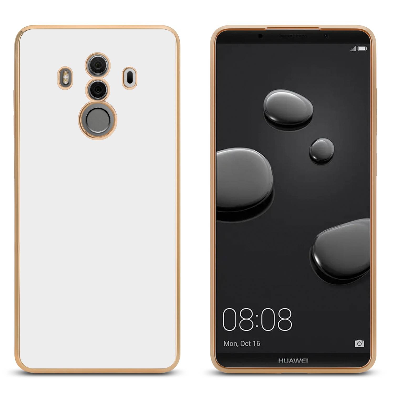 Cadorabo Schutzhülle für Huawei MATE 10 PRO Hülle in Weiß Handyhülle TPU Silikon Kameraschutz Etui Case