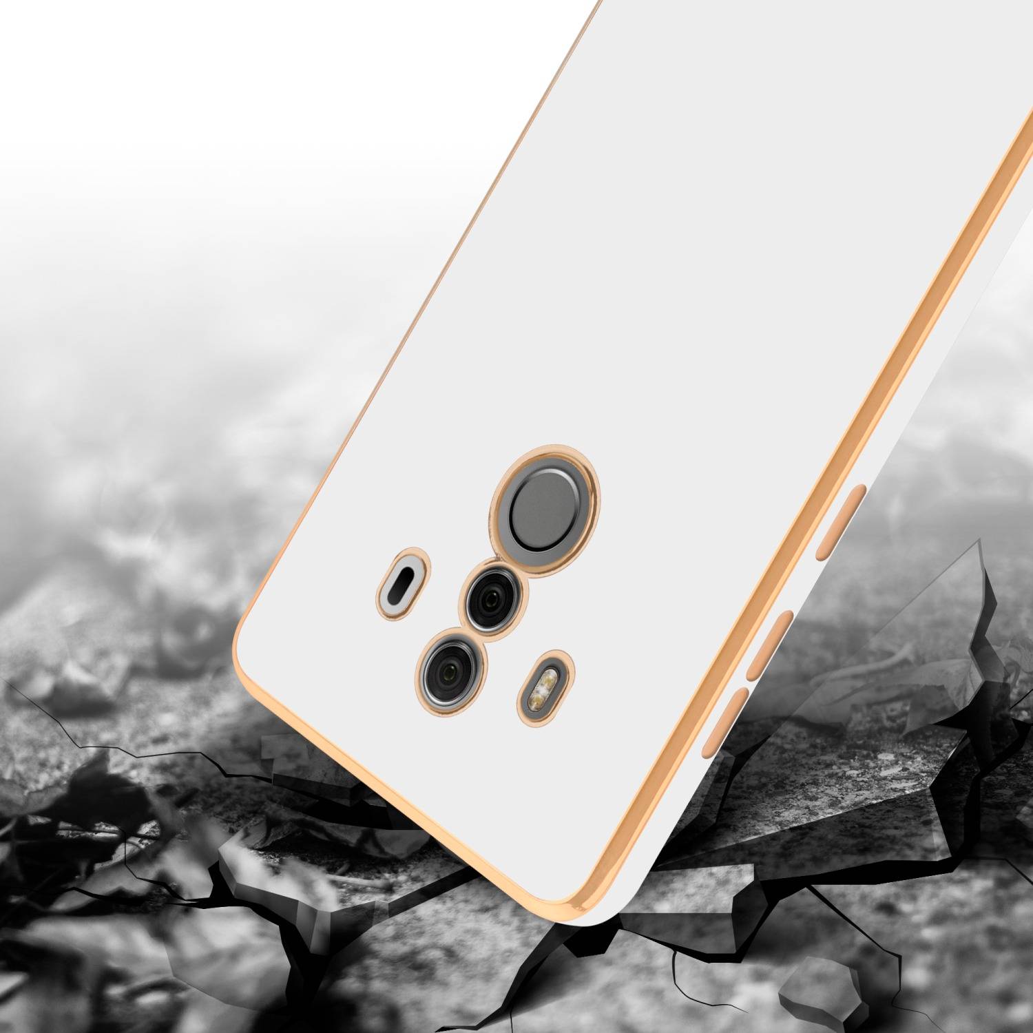 Cadorabo Schutzhülle für Huawei MATE 10 PRO Hülle in Weiß Handyhülle TPU Silikon Kameraschutz Etui Case