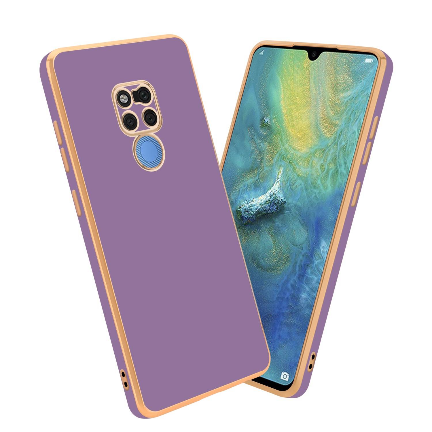 Cadorabo Schutzhülle für Huawei MATE 20 Hülle in Lila Handyhülle TPU Silikon Kameraschutz Etui Case