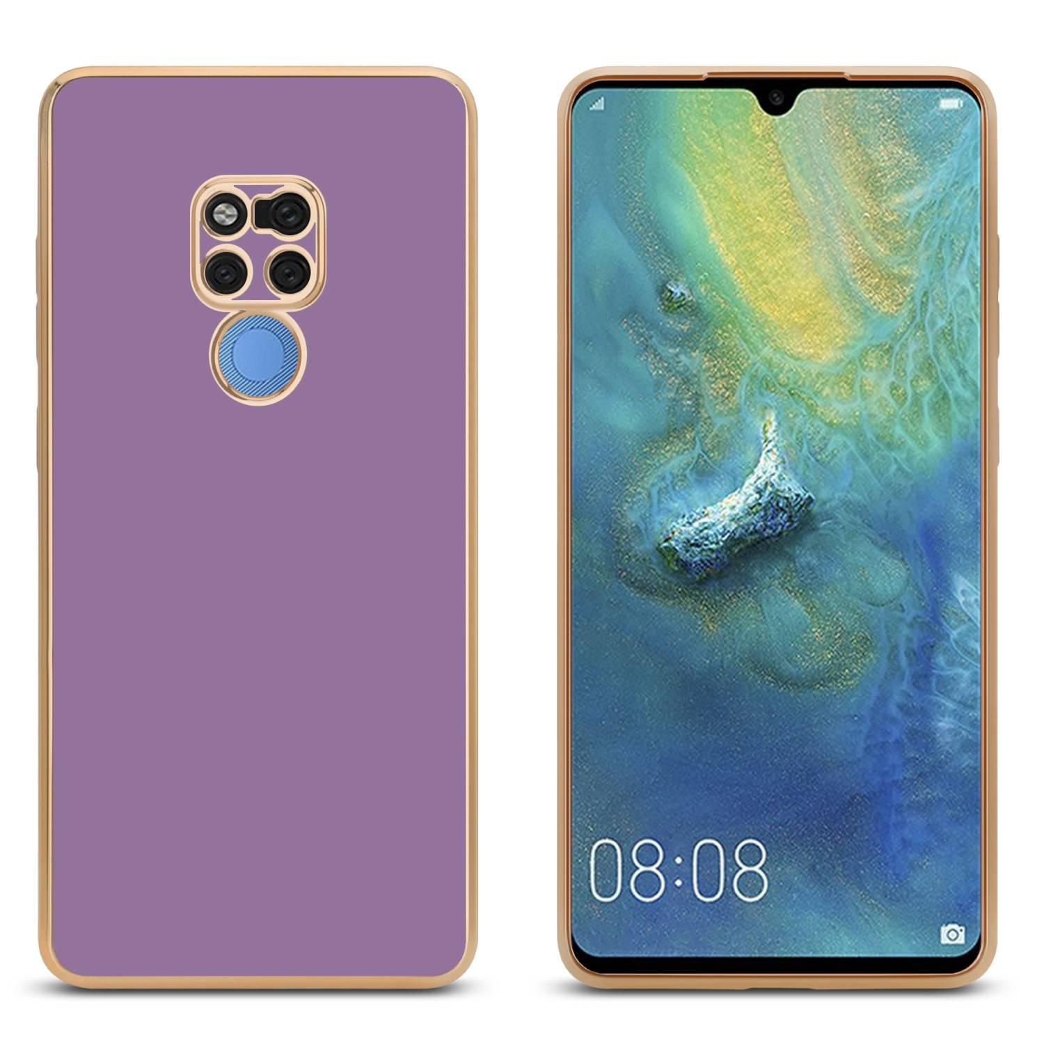 Cadorabo Schutzhülle für Huawei MATE 20 Hülle in Lila Handyhülle TPU Silikon Kameraschutz Etui Case
