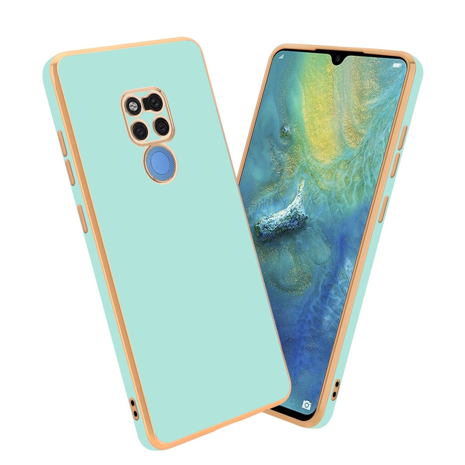 Cadorabo Schutzhülle für Huawei MATE 20 Hülle in Grün Handyhülle TPU Silikon Kameraschutz Etui Case