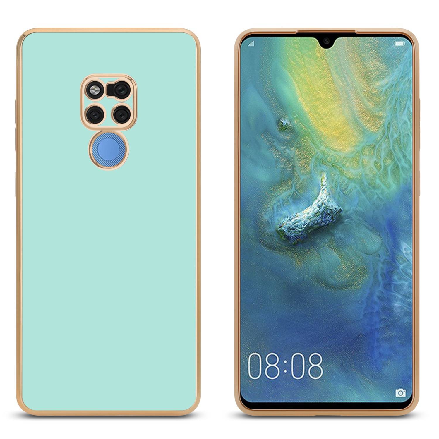 Cadorabo Schutzhülle für Huawei MATE 20 Hülle in Grün Handyhülle TPU Silikon Kameraschutz Etui Case