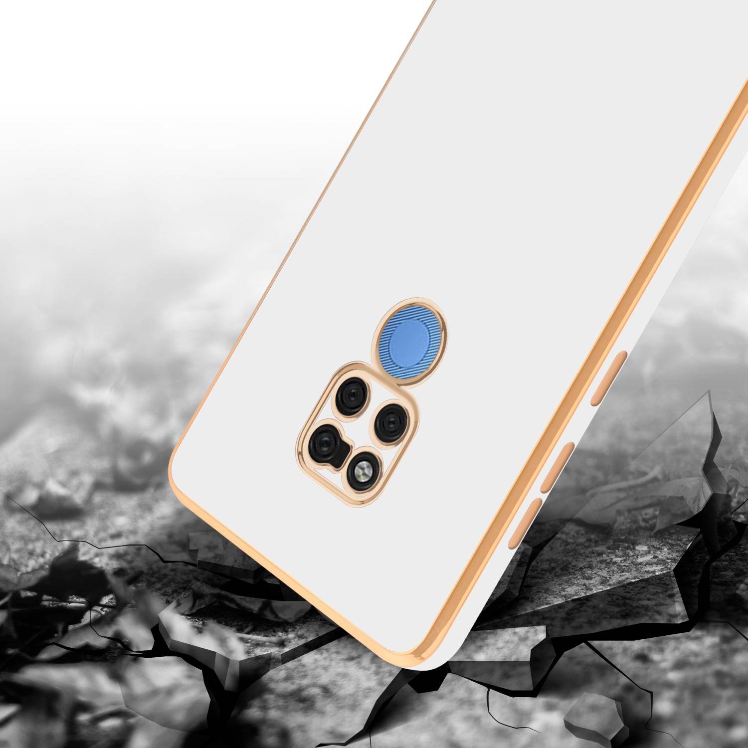 Cadorabo Schutzhülle für Huawei MATE 20 Hülle in Weiß Handyhülle TPU Silikon Kameraschutz Etui Case