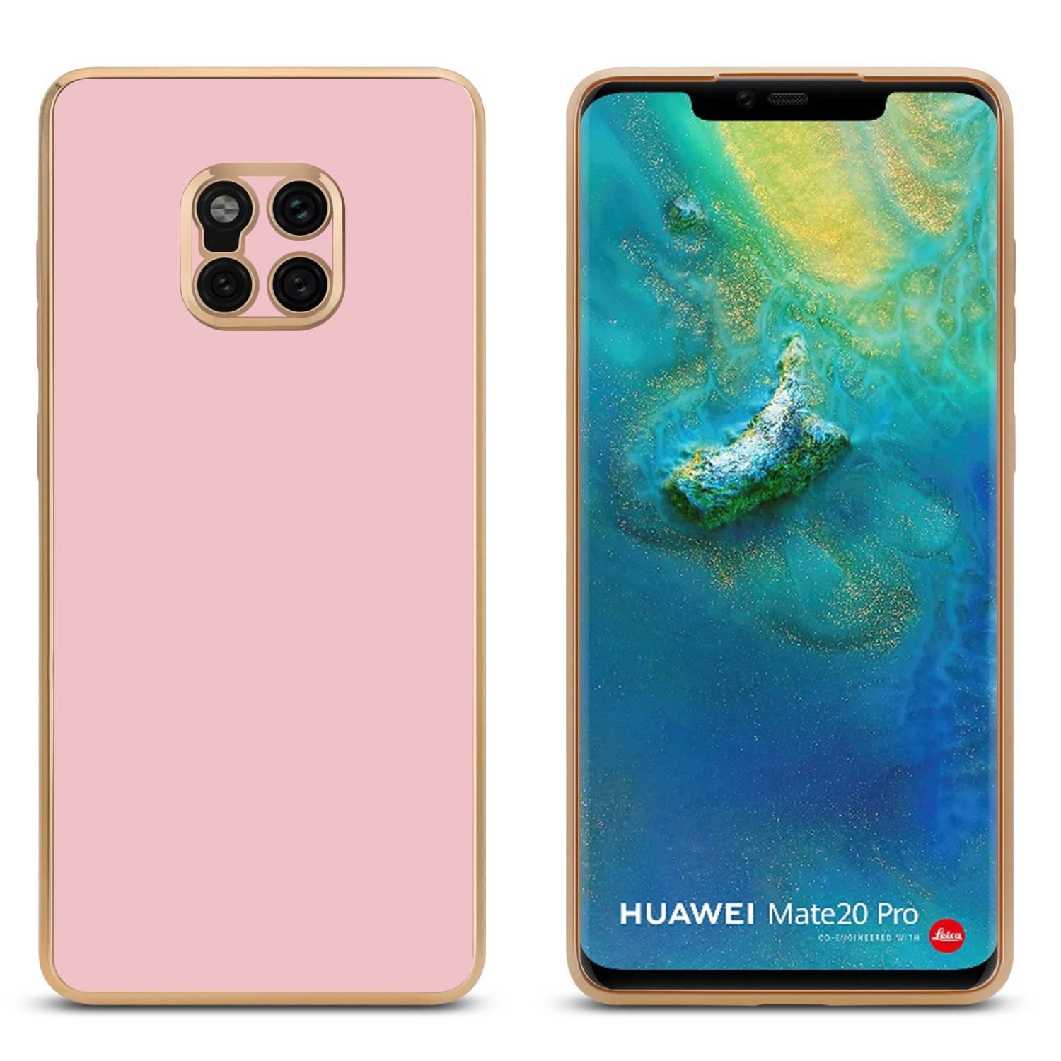 Cadorabo Schutzhülle für Huawei MATE 20 PRO Hülle in Rosa Handyhülle TPU Silikon Kameraschutz Etui Case
