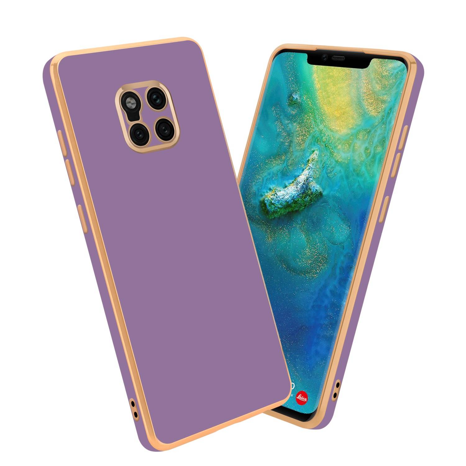 Cadorabo Schutzhülle für Huawei MATE 20 PRO Hülle in Lila Handyhülle TPU Silikon Kameraschutz Etui Case