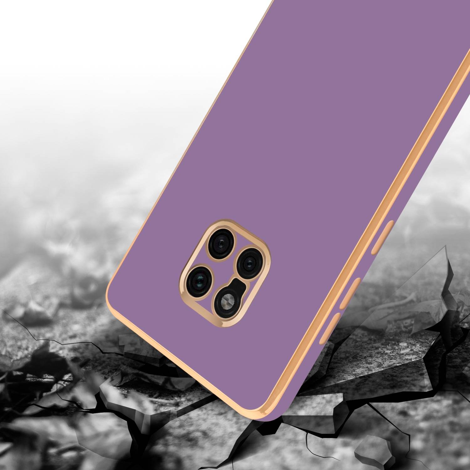 Cadorabo Schutzhülle für Huawei MATE 20 PRO Hülle in Lila Handyhülle TPU Silikon Kameraschutz Etui Case