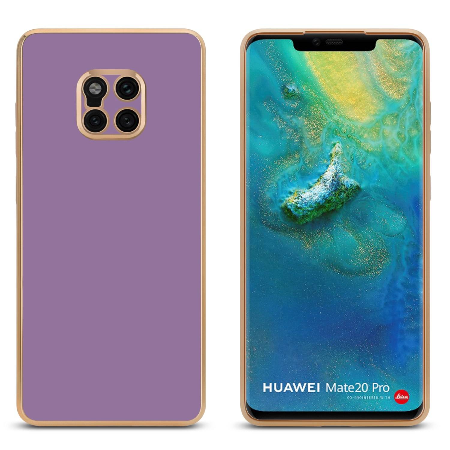 Cadorabo Schutzhülle für Huawei MATE 20 PRO Hülle in Lila Handyhülle TPU Silikon Kameraschutz Etui Case