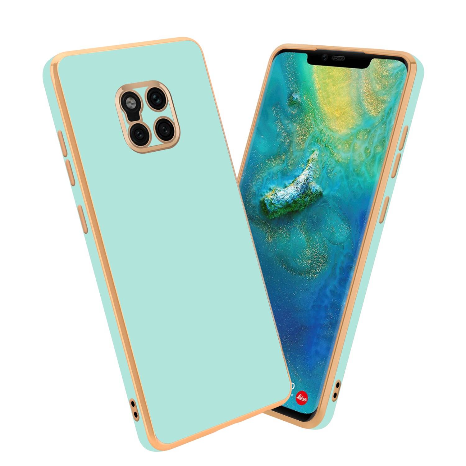 Cadorabo Schutzhülle für Huawei MATE 20 PRO Hülle in Grün Handyhülle TPU Silikon Kameraschutz Etui Case