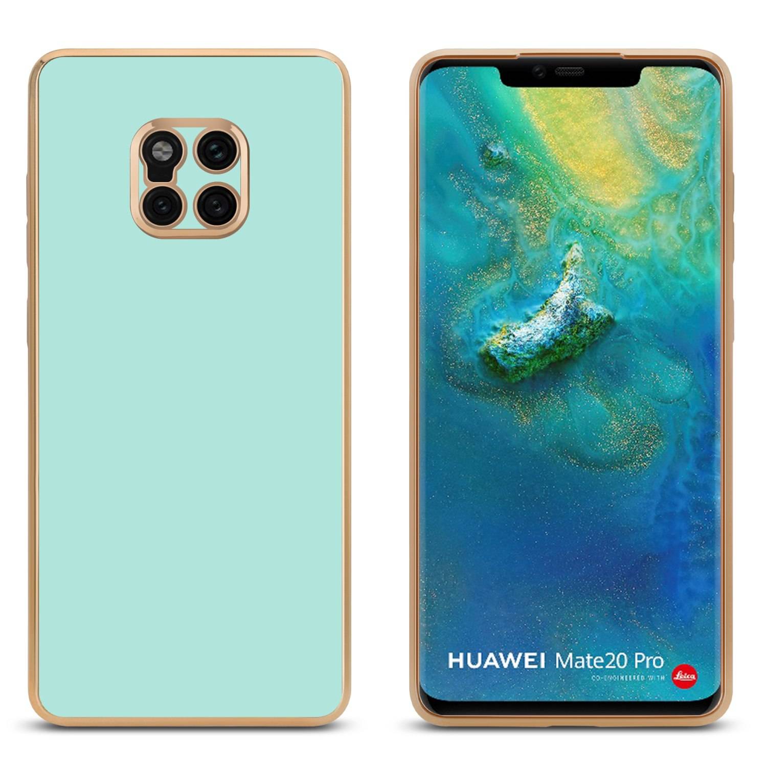 Cadorabo Schutzhülle für Huawei MATE 20 PRO Hülle in Grün Handyhülle TPU Silikon Kameraschutz Etui Case