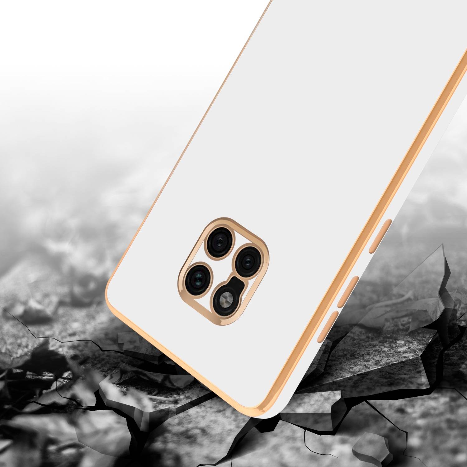Cadorabo Schutzhülle für Huawei MATE 20 PRO Hülle in Weiß Handyhülle TPU Silikon Kameraschutz Etui Case