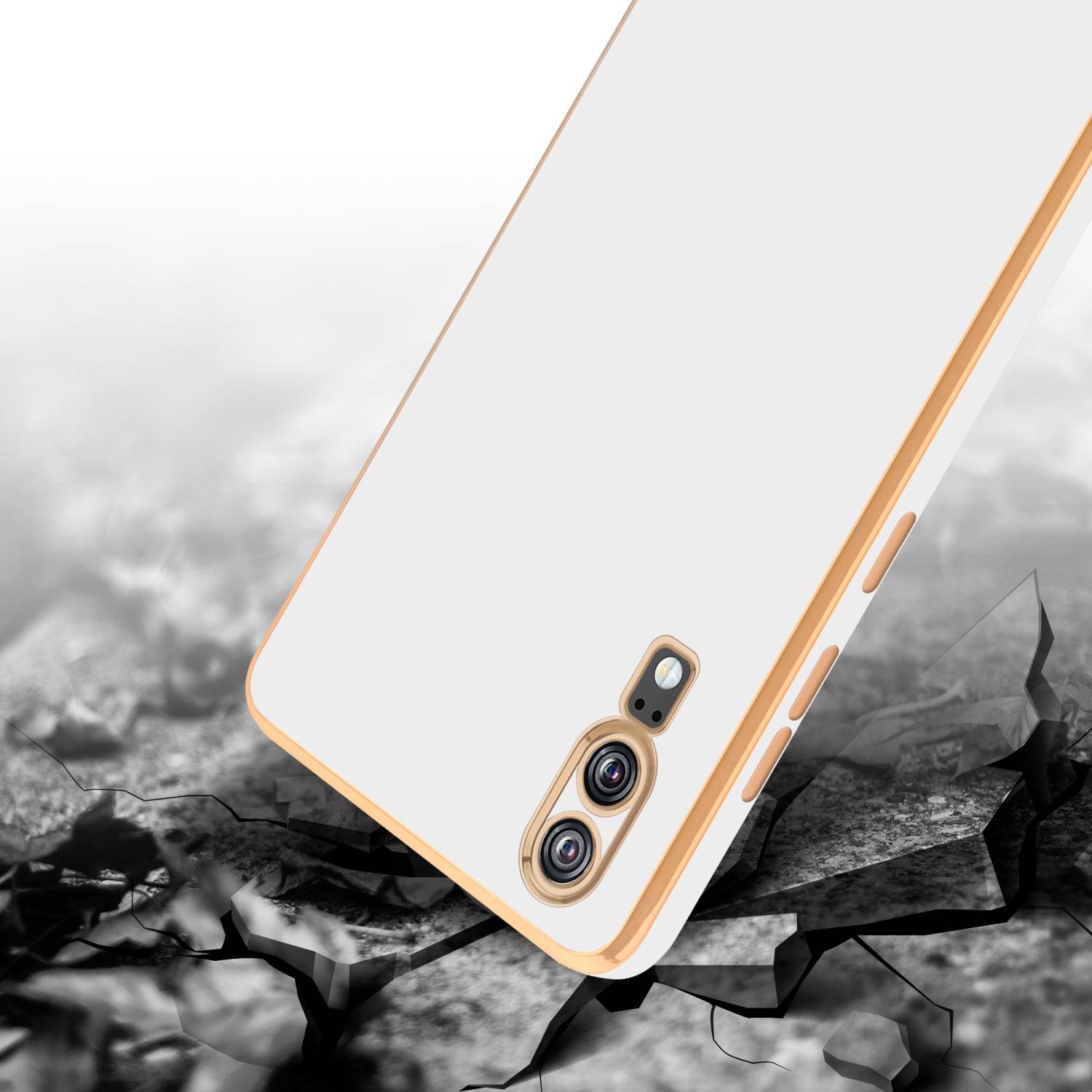 Cadorabo Schutzhülle für Huawei P20 Hülle in Weiß Handyhülle TPU Silikon Kameraschutz Etui Case
